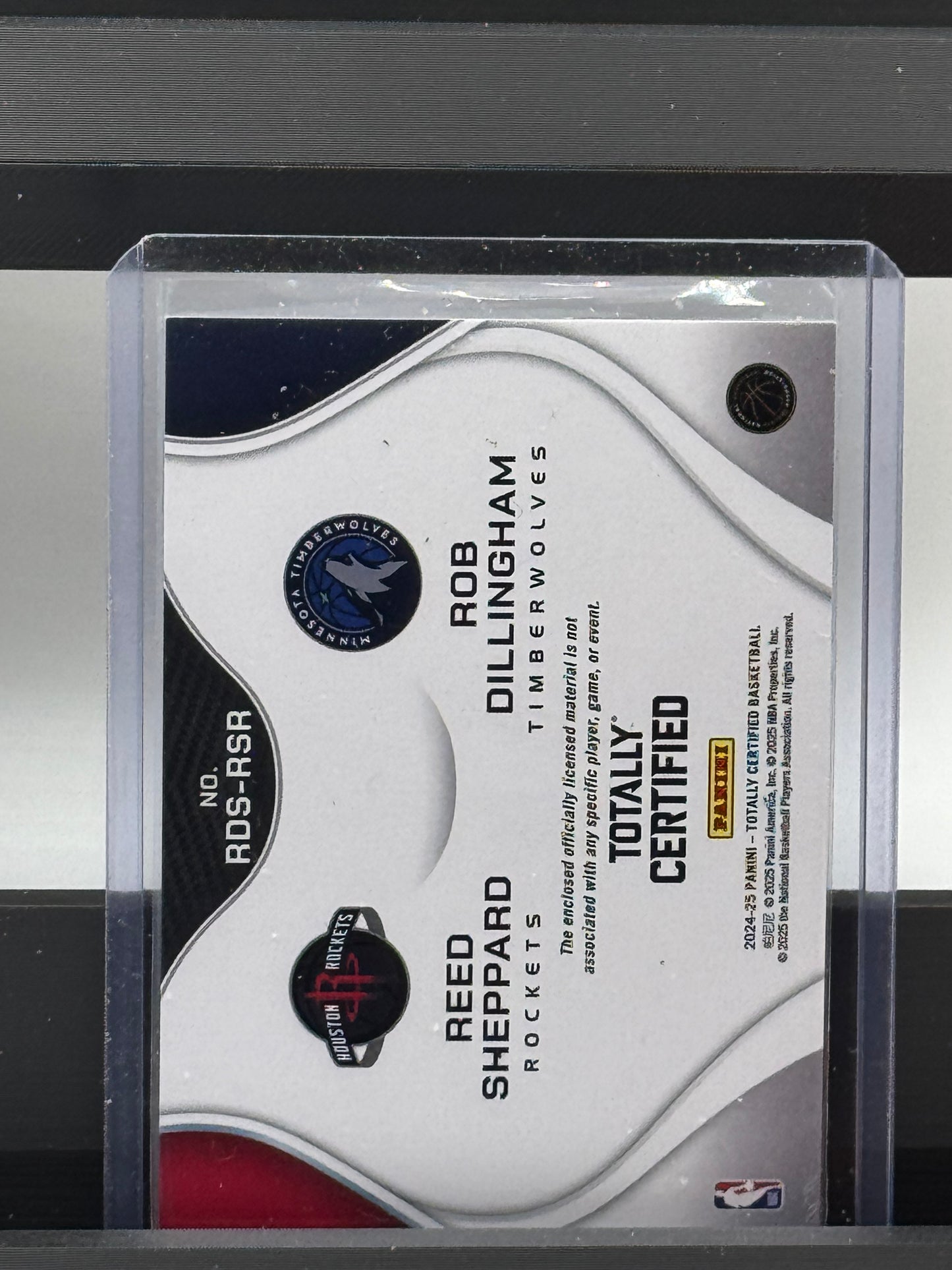 2024-25 Panini Totally Certified #RDS-RSR Reed Shepard / Rob Dillingham RC Houston Rockets / Minnesota Timberwolves