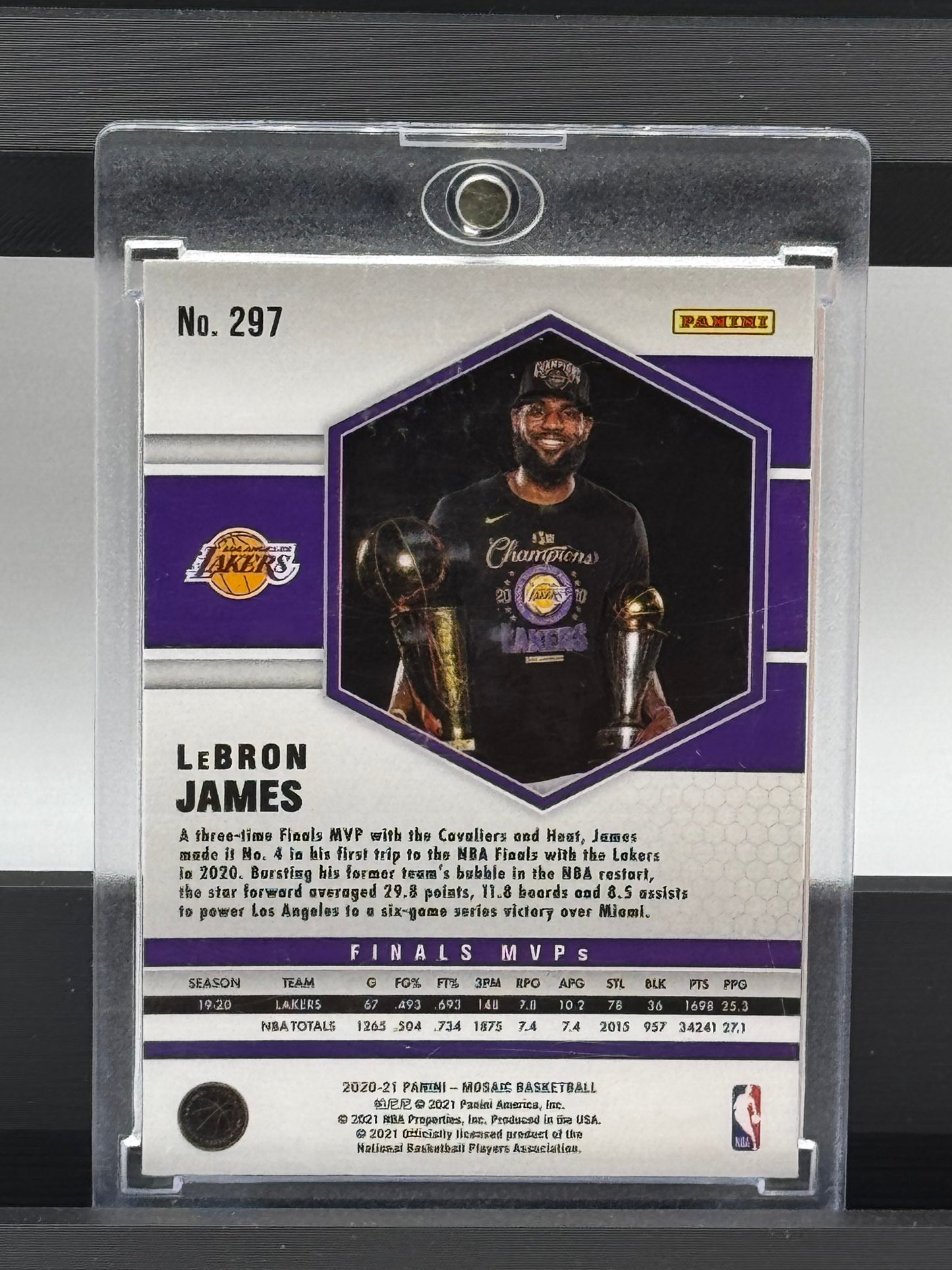2020-21 Panini Mosaic #297 Lebron James Silver Finals MVP