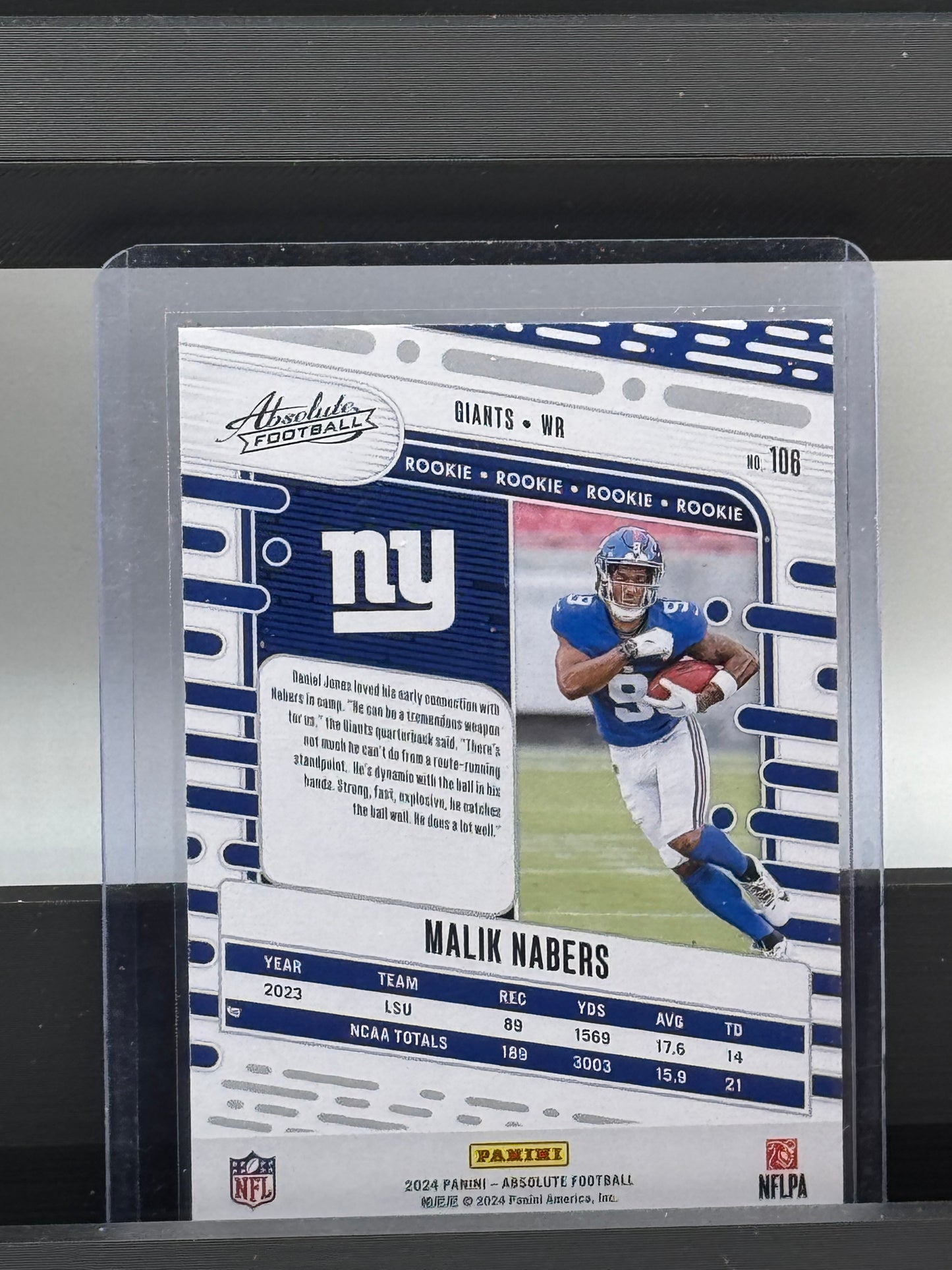 2024 Panini Absolute #106 Malik Nabers RC New York Giants