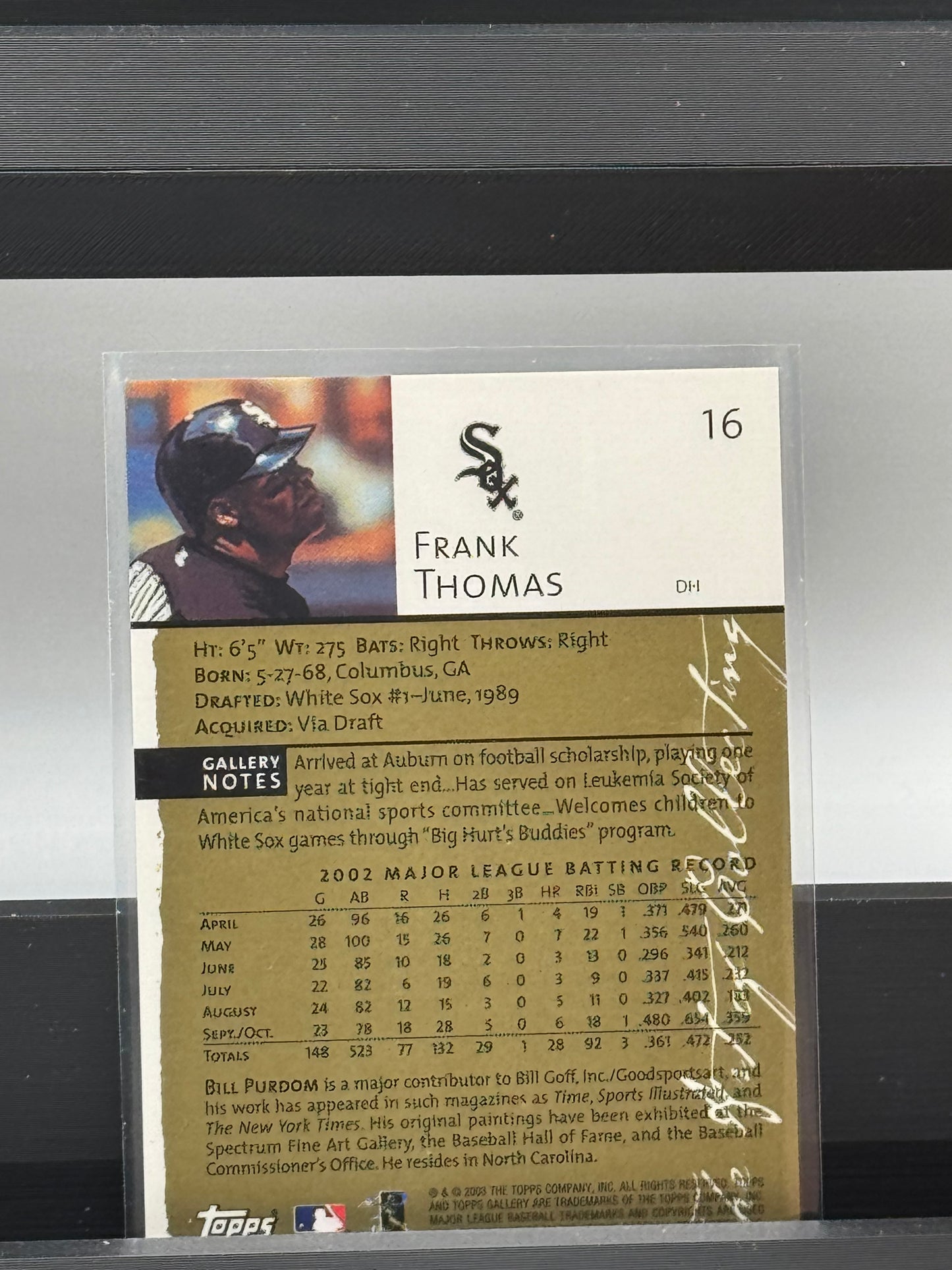 2023 Topps Gallery #16 Frank Thomas Chicago White Sox