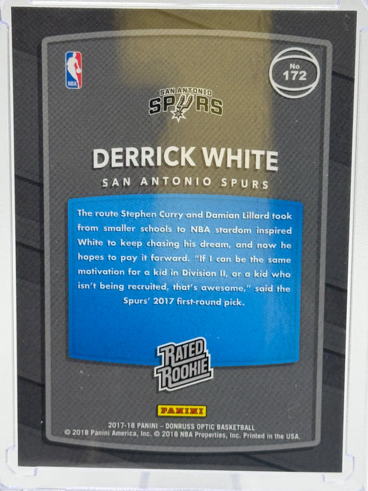 2017-18 Donruss Optic #172 Derrick White Shock Prism Rated Rookie RC San Antonio Spurs