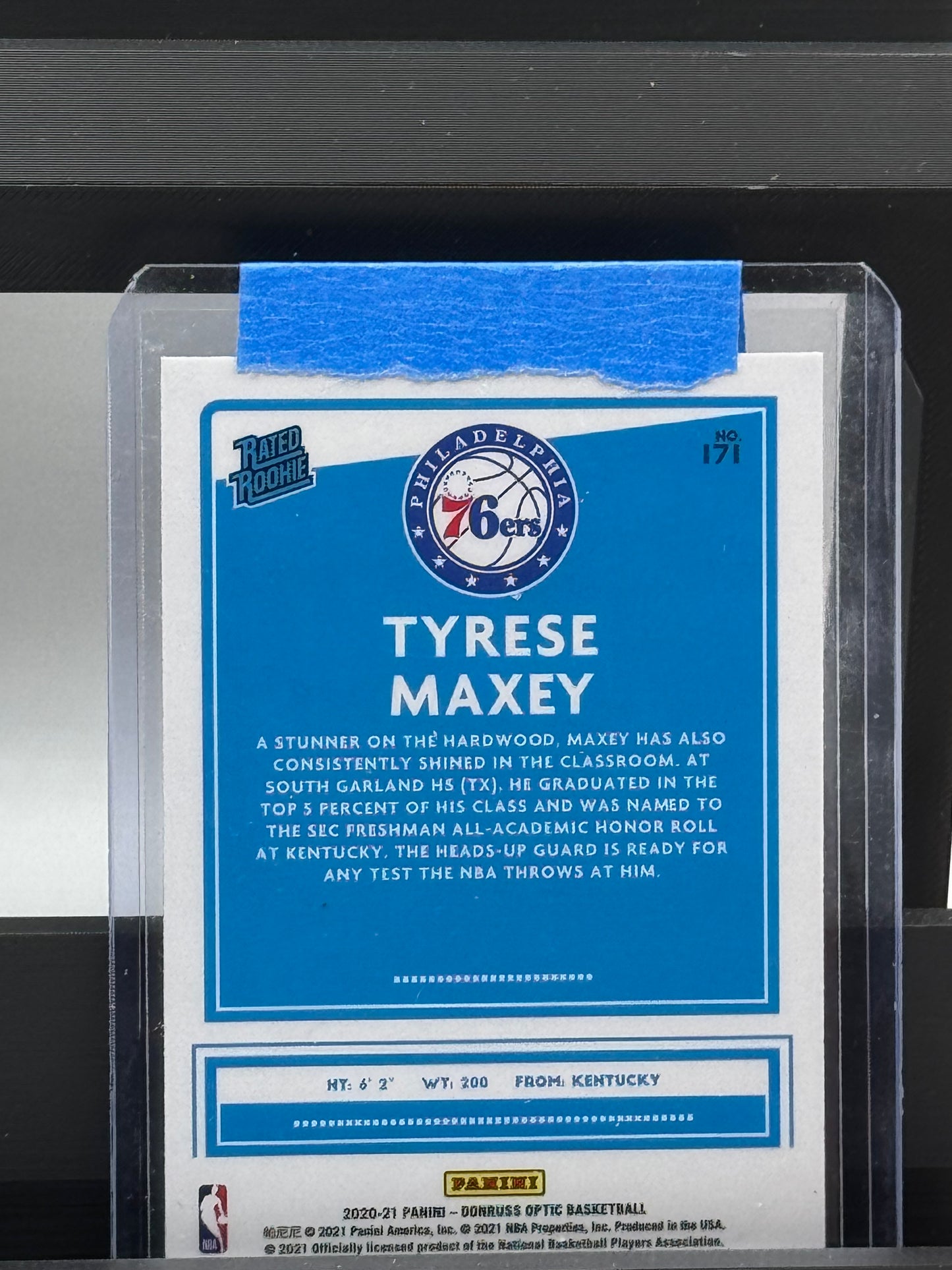 2020-21 Donruss Optic #171 Tyrese Maxey RC Philadelphia 76ers