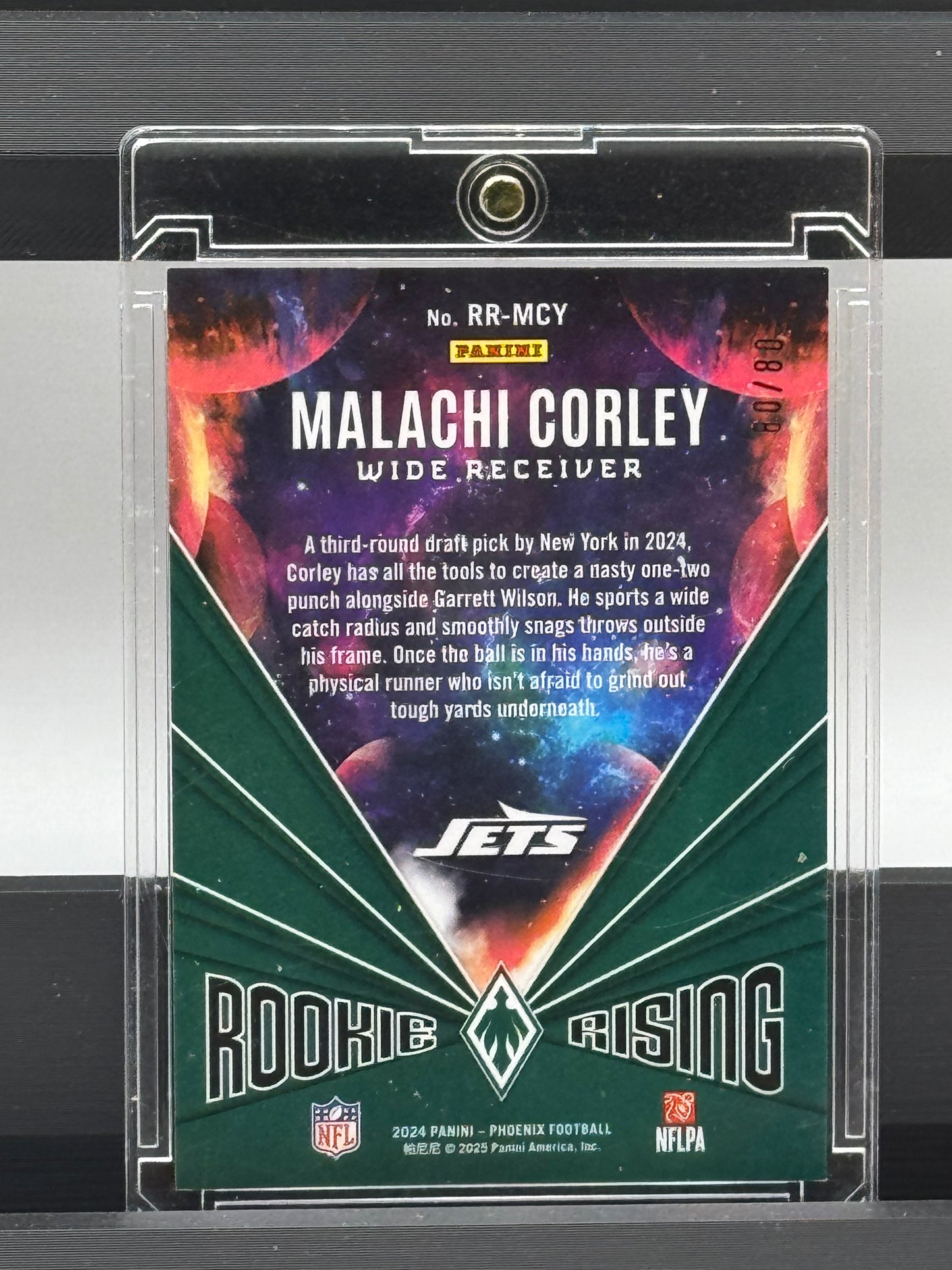 2024 Panini Phoenix #RR-MCY Malachi Corley Rookie Rising RC 08/08 New York Jets