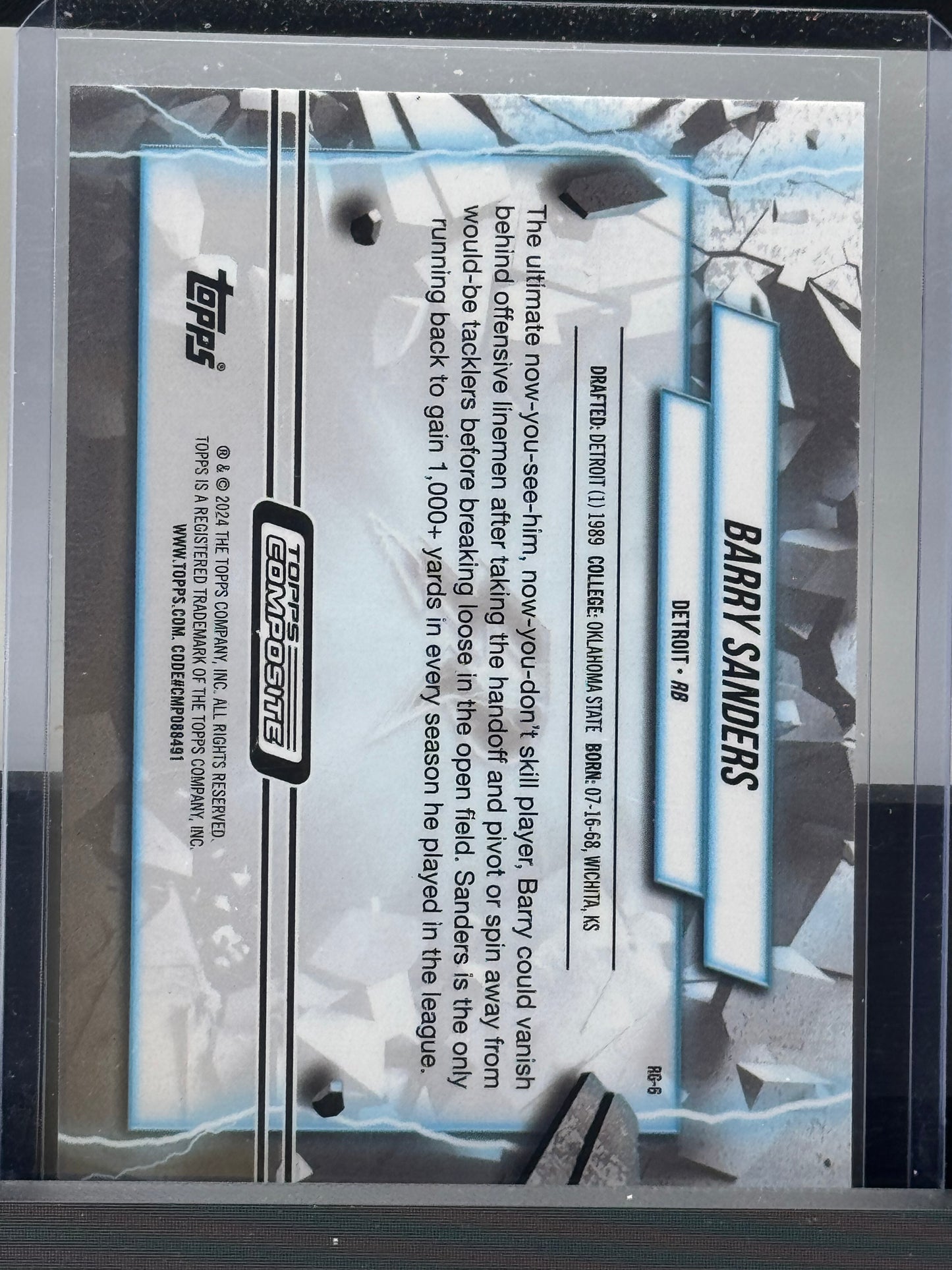 2024 Topps Resurgent #RG-6 Barry Sanders Grounded Checkerboard Detroit Lions