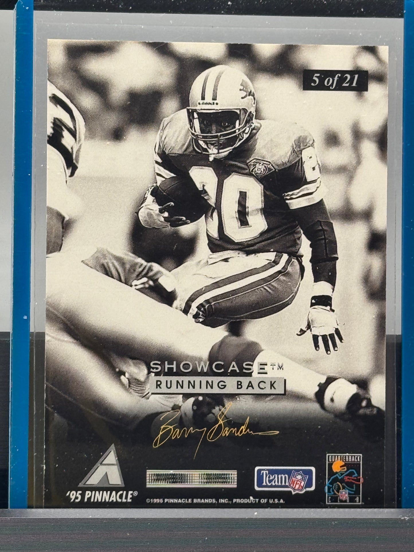 1995 Pinnacle #5 of 21 Barry Sanders Showcase Detroit Lions