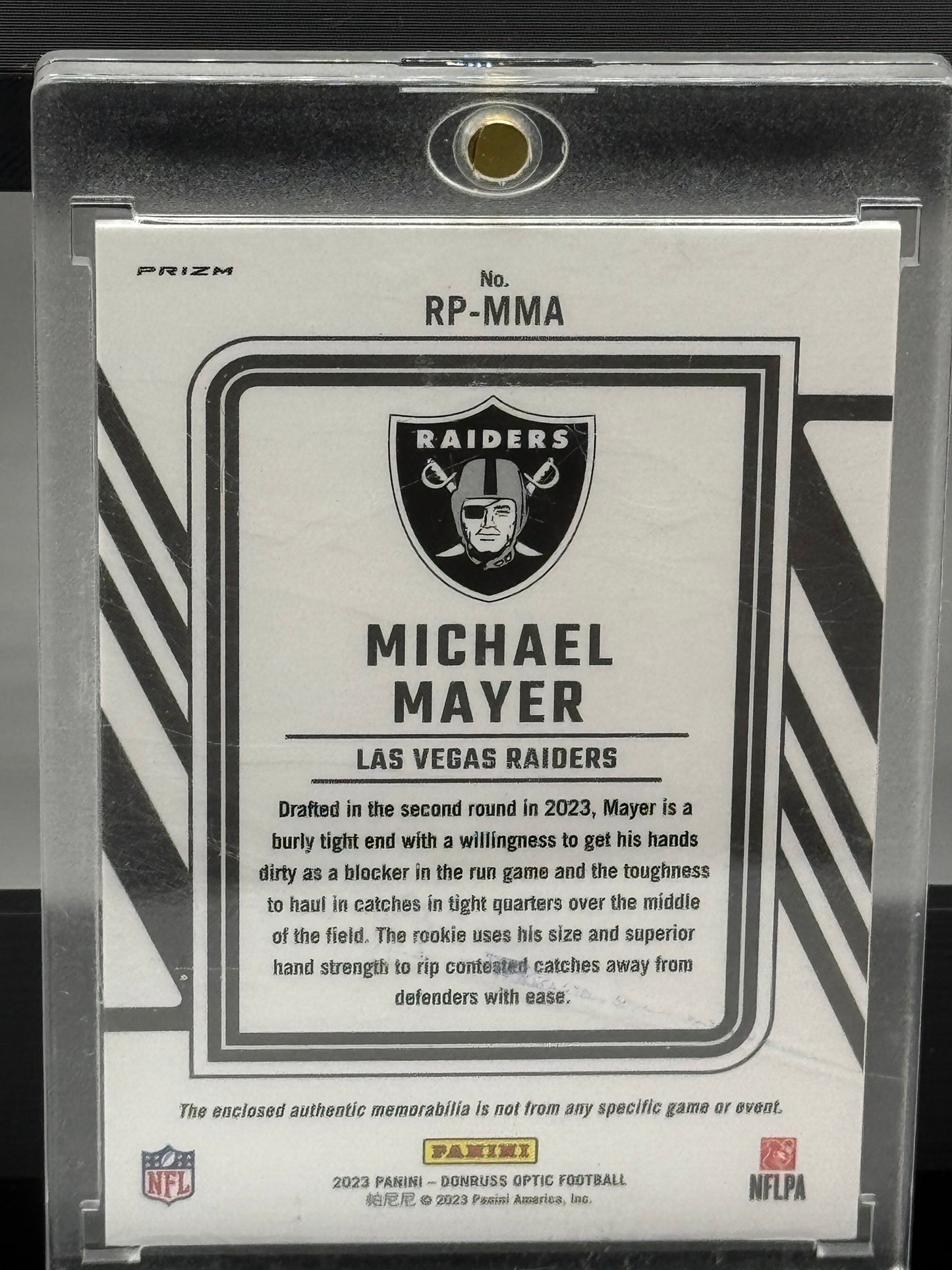 2023 Panini Donruss Optic #RP-MMA Michael Mayer Rookie Phenom Patch Las Vegas Raiders