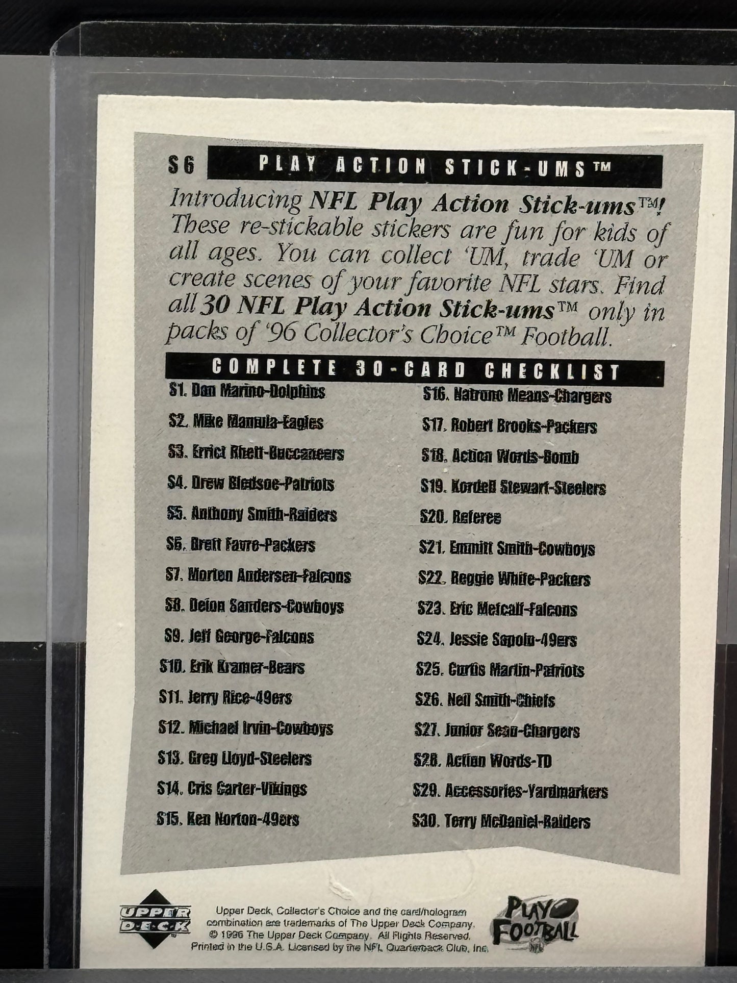 1996 Upper Deck Collectors Choice #S6 Brett Favre Green Bay Packers