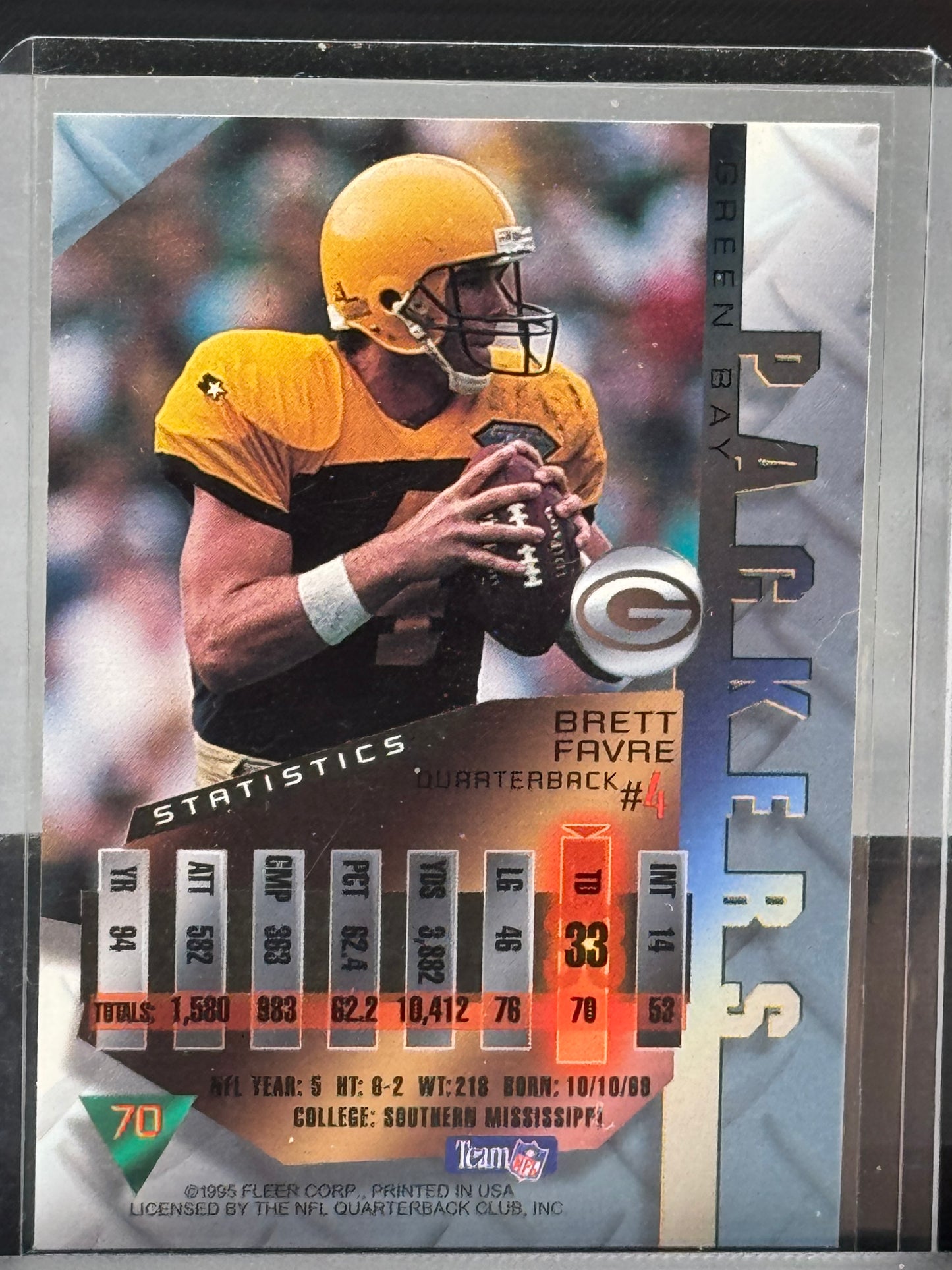 1995 Fleer Metal #4 Brett Favre Green Bay Packers