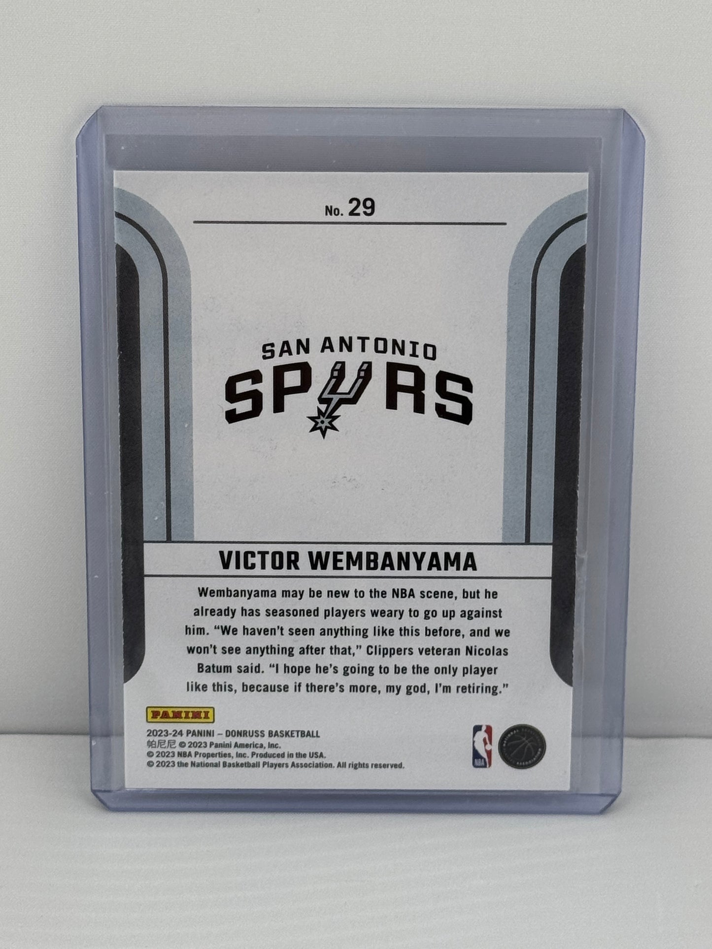 2023-24 Donruss Victor Wembanyama Franchise Features RC #29 San Antonio Spurs
