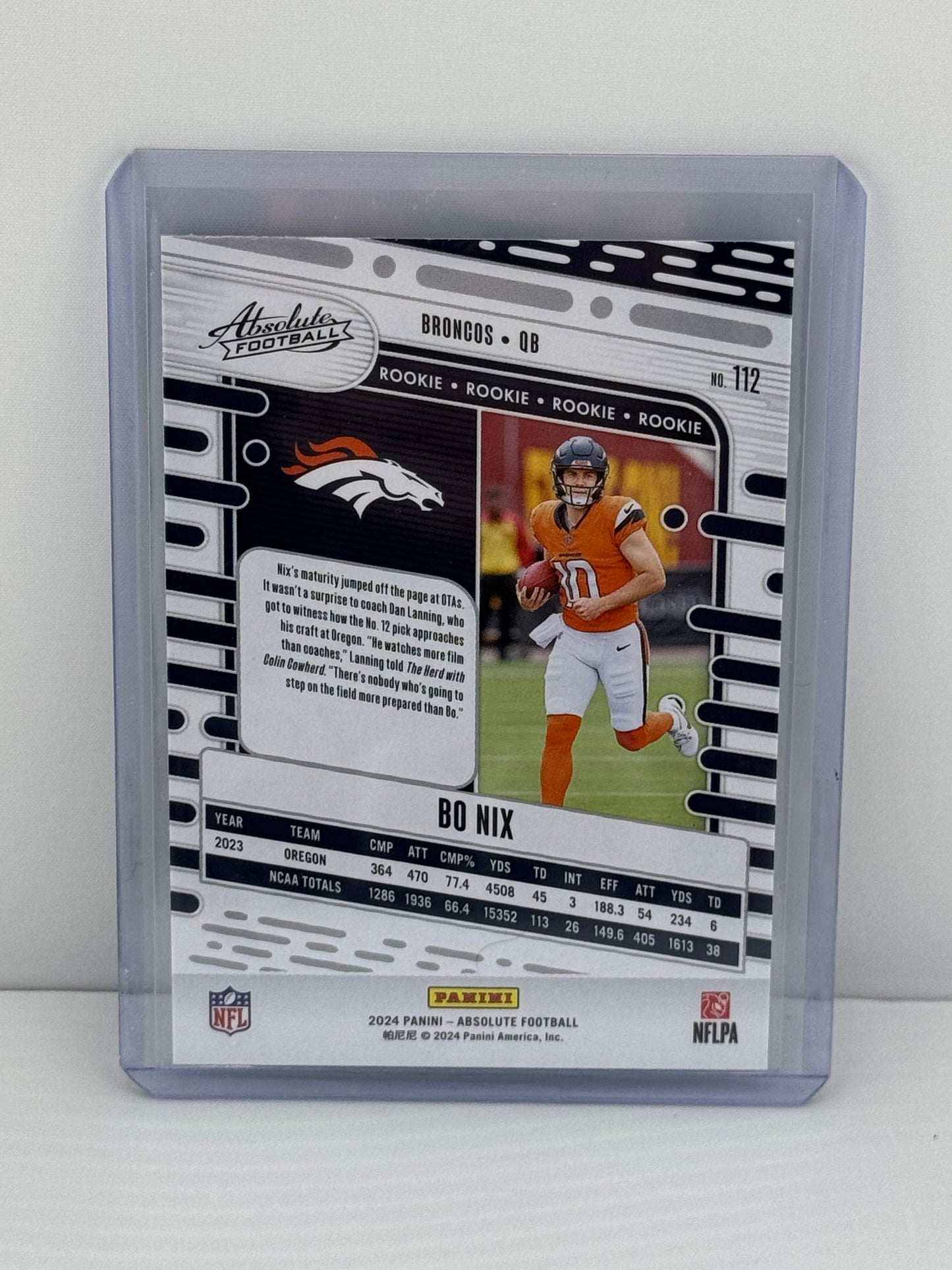 2024 Absolute Bo Nix RC #112 Denver Broncos