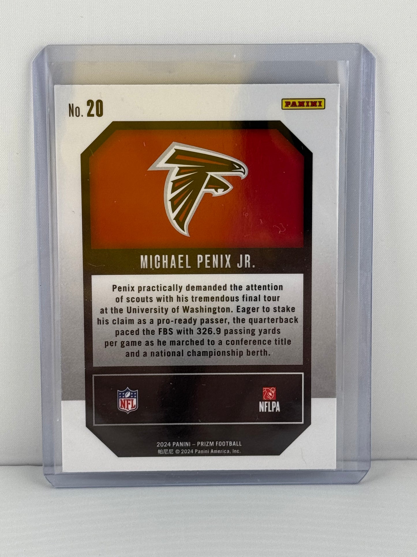 2024 Prizm #20 Michael Penix Jr. Emergent Atlanta Falcons