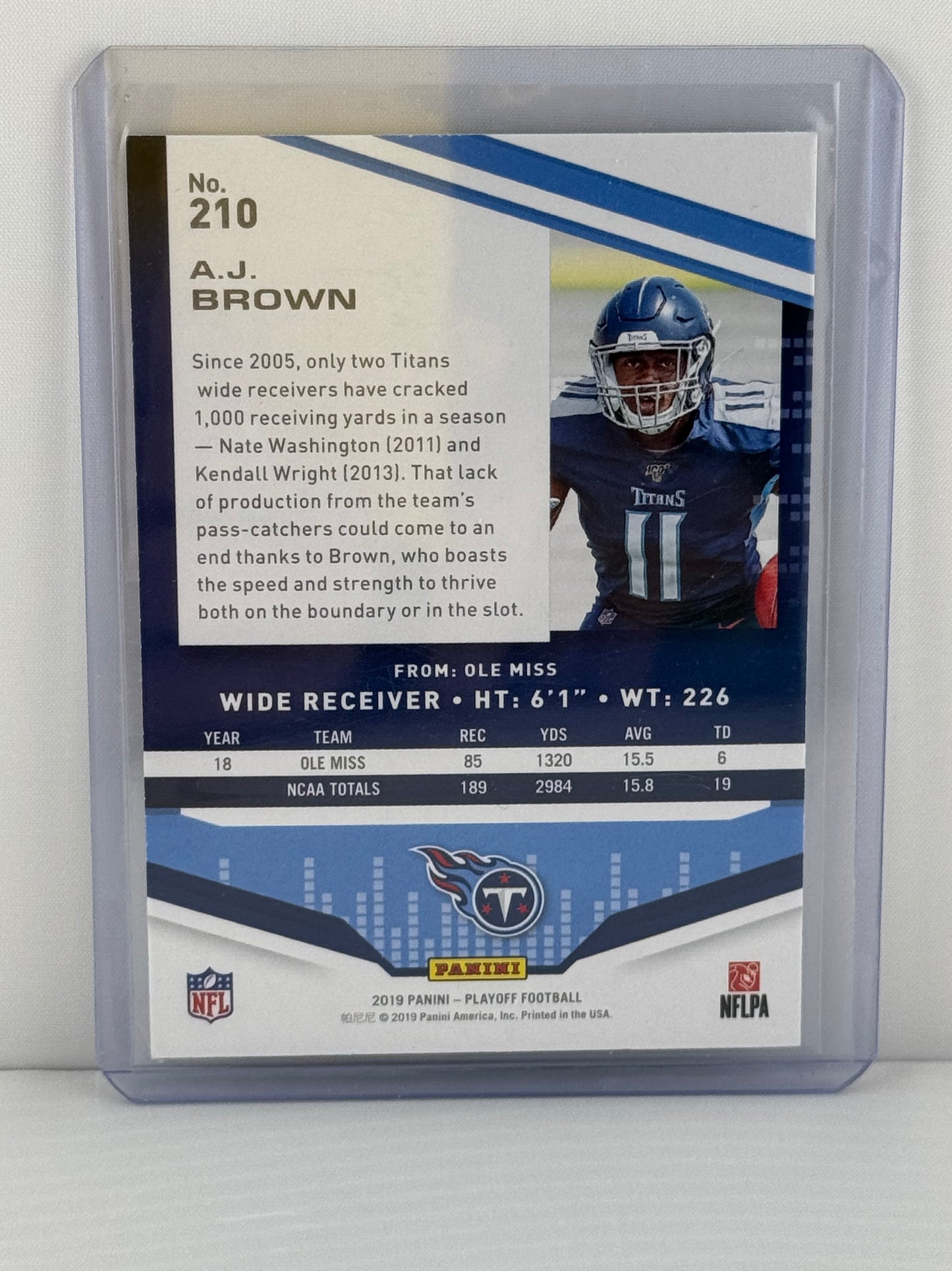 2019 Playoff #210 AJ Brown RC Tennessee Titans Philadelphia Eagles