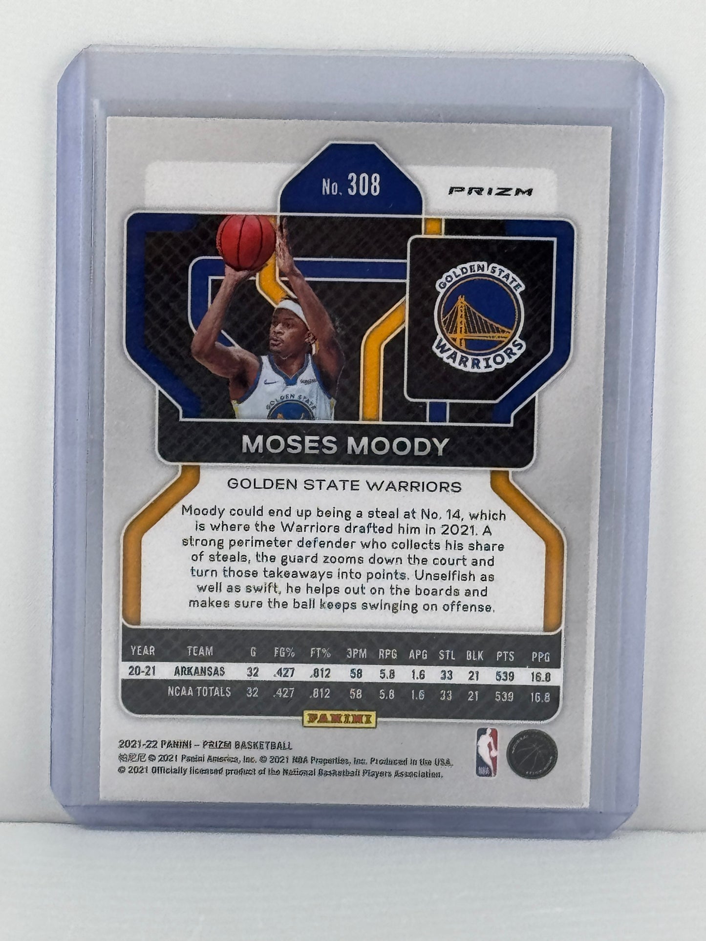 2021 Prizm #308 Moses Moody Silver Wave Golden State Warriors