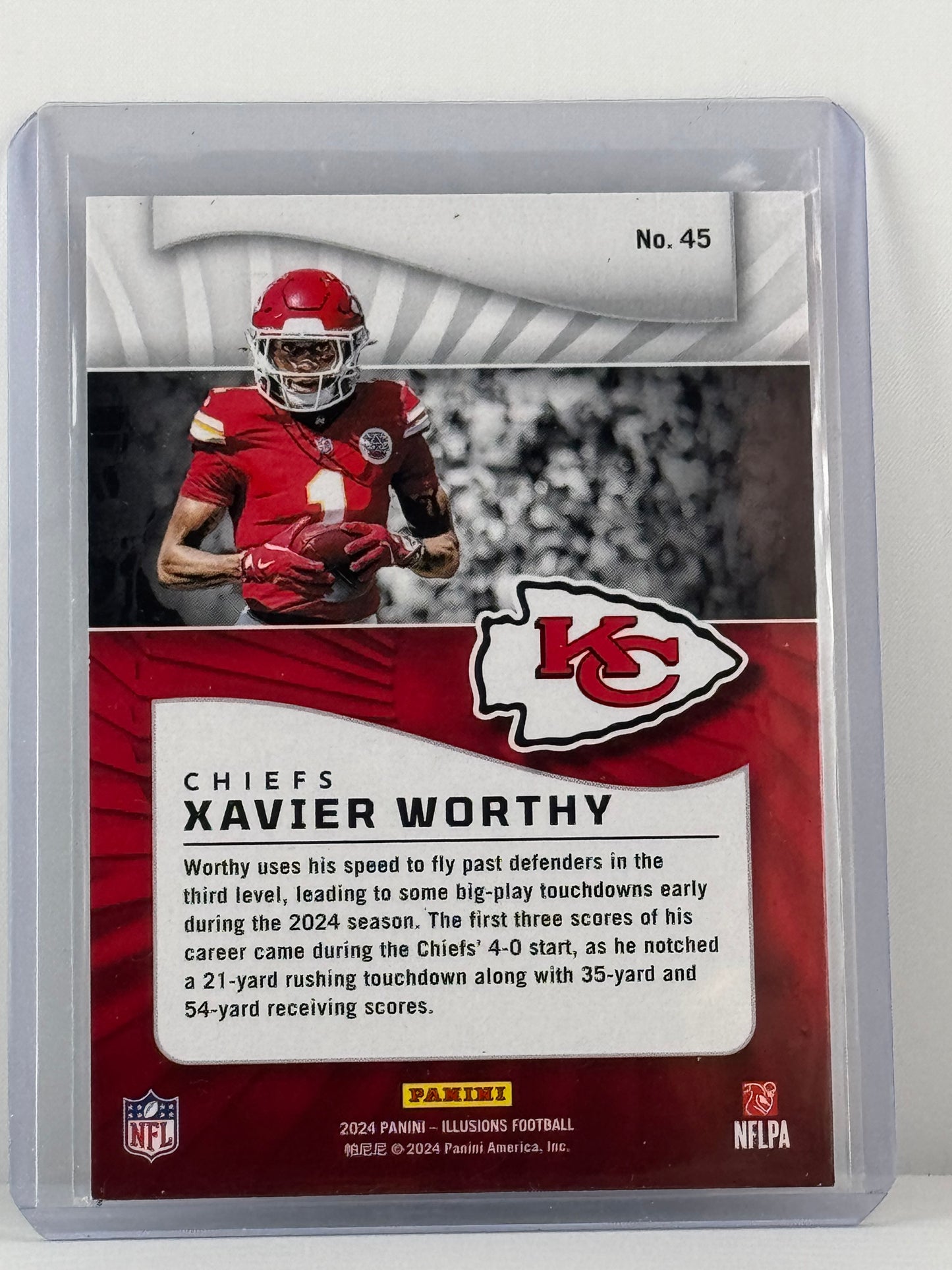 2024 Panini Illusions #45 Xavier Worthy Emerald RC Kansas City Chiefs