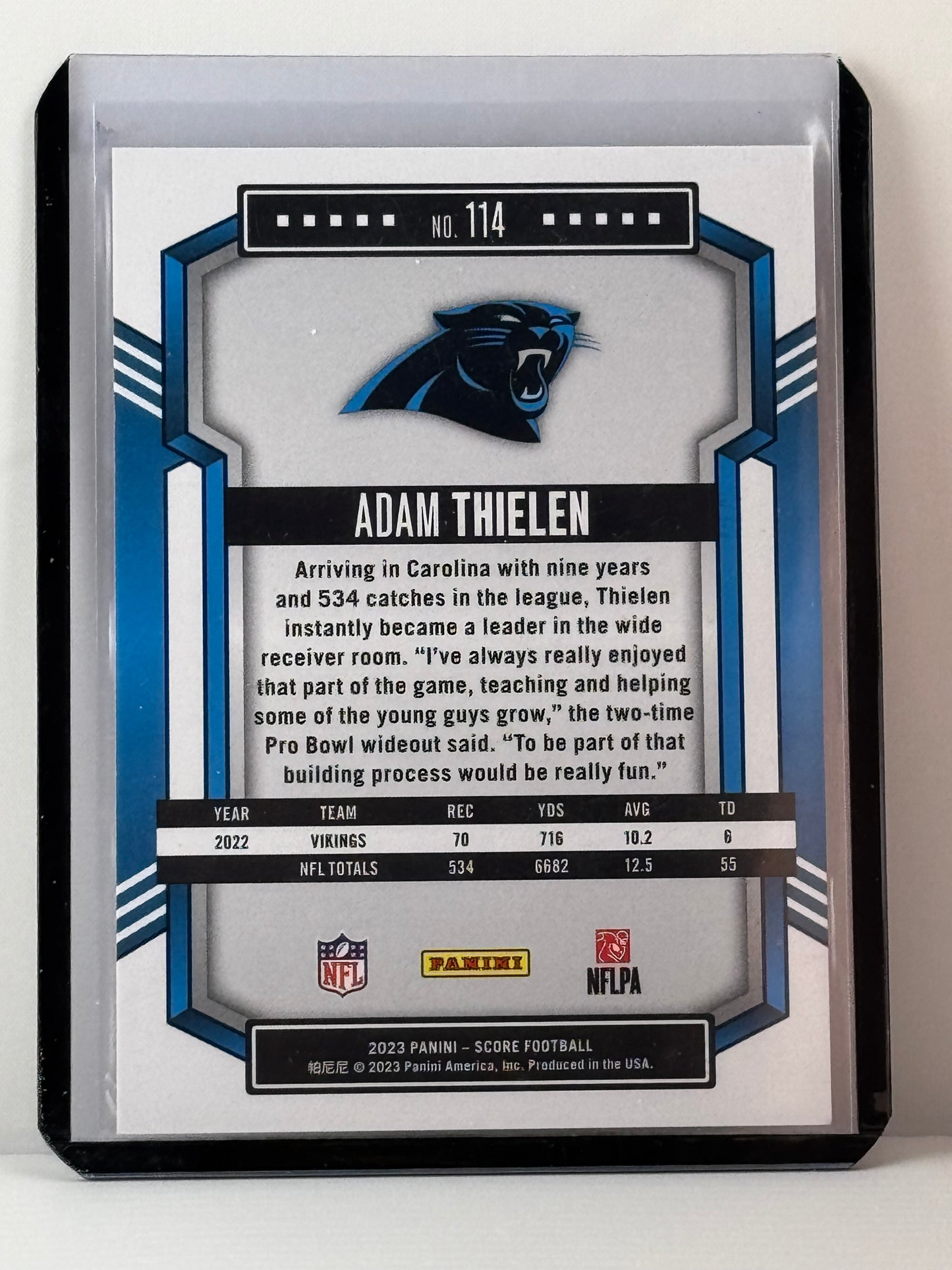 2023 Score #114 Adam Thielen Pink Ellipse 132/199 Carolina Panthers