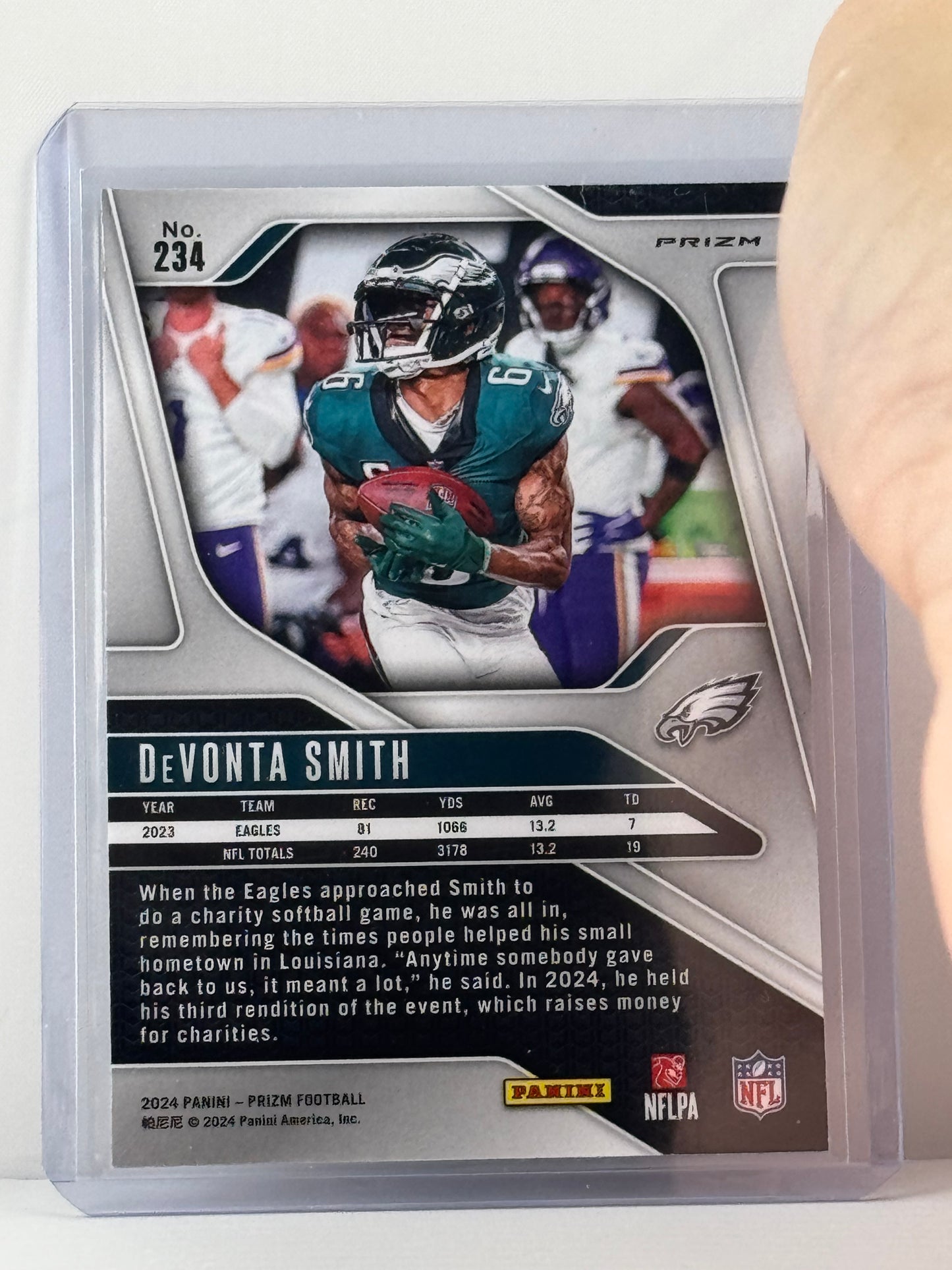 2024 Prizm #234 Devonta Smith Red White Blue Prizm Philadelphia Eagles