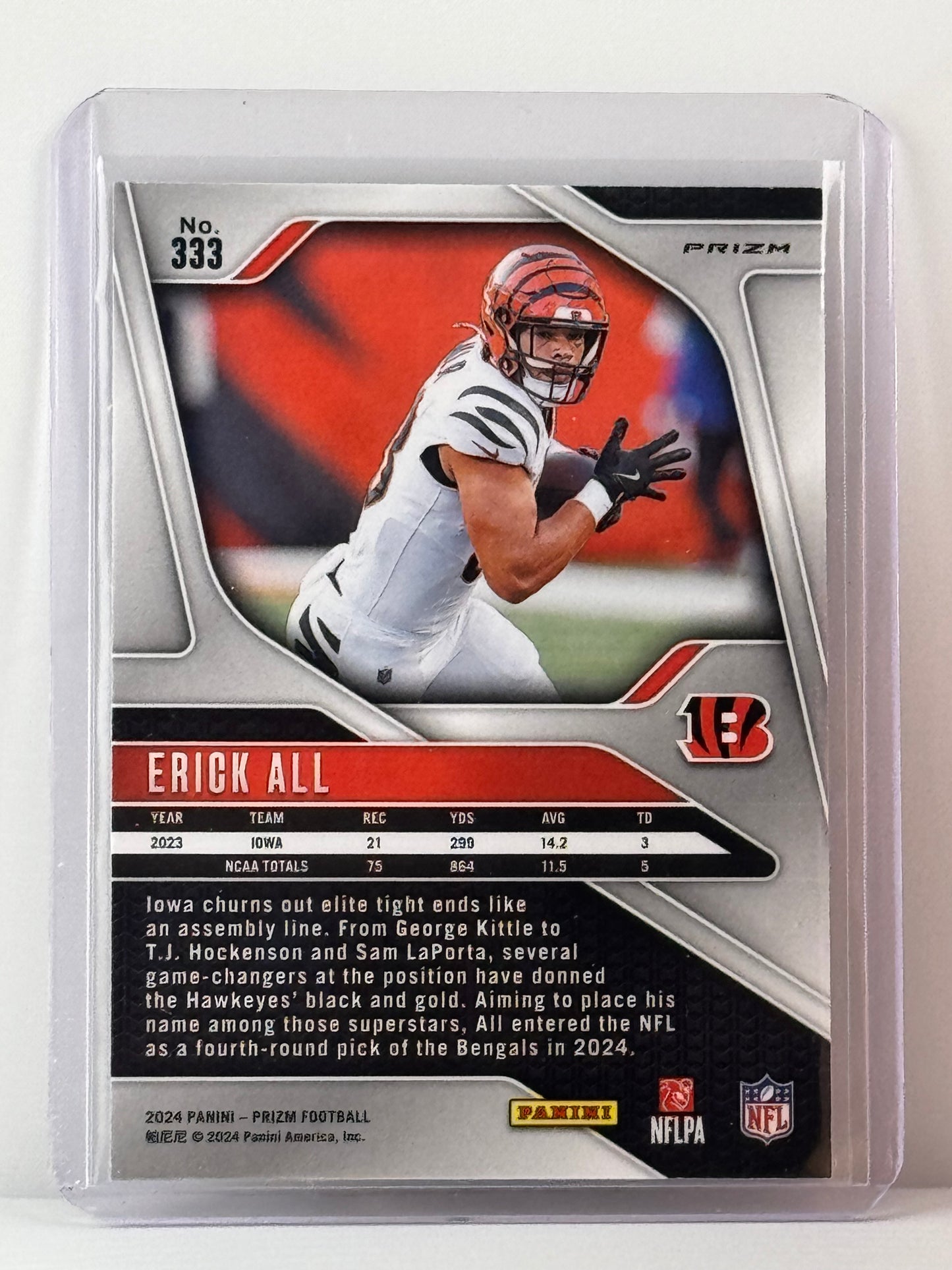 2024 Prizm #333 Erick All Black White Checkerboard Case Hit RC Cincinnati Bengals