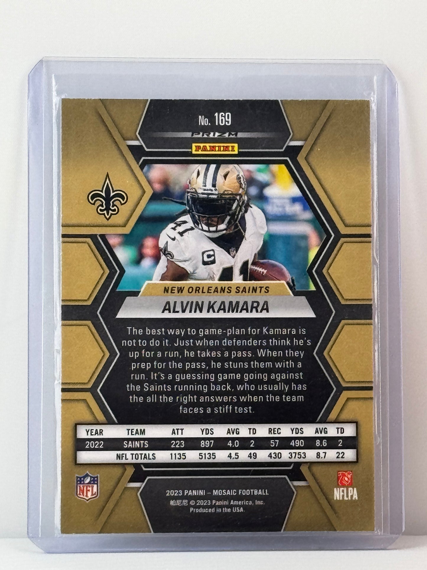 2023 Mosaic #169 Alvin Kamara Reactive Blue Prizm New Orleans Saints