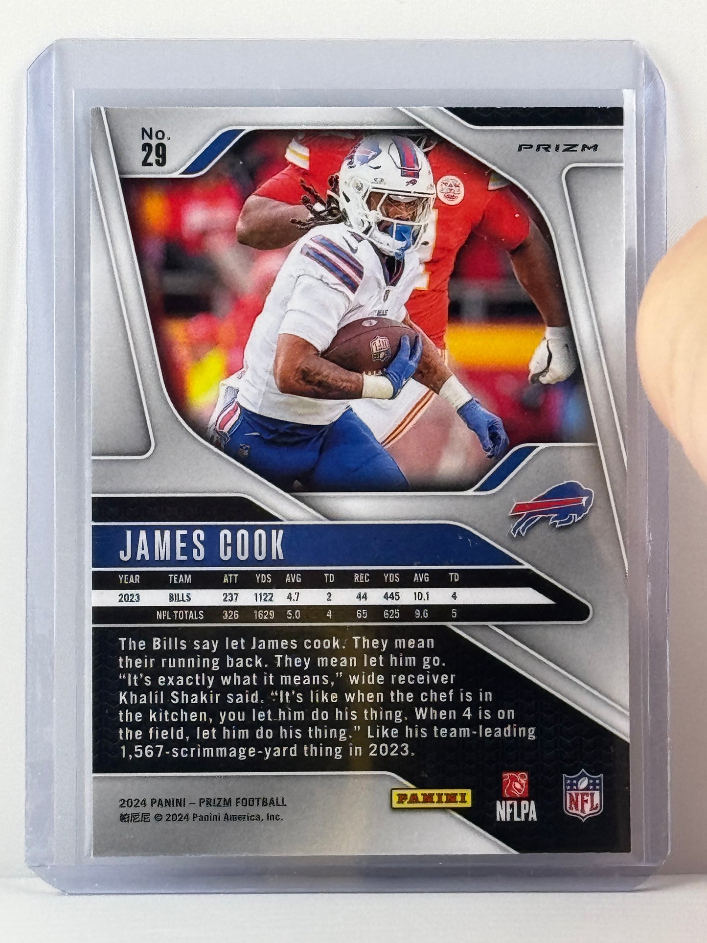 2024 Prizm #29 James Cook Red White Blue Prizm Buffalo Bills