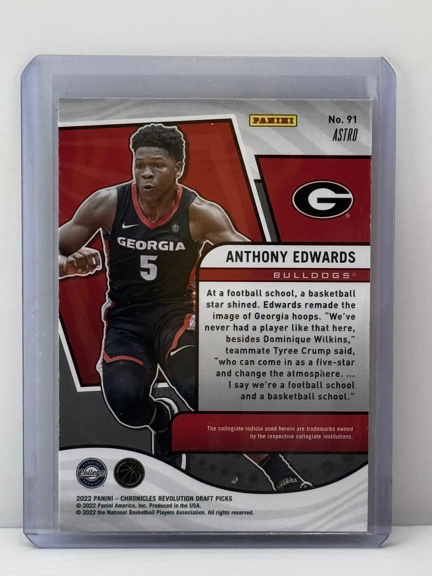 2022 Chronicles Revolution Draft Picks #91 Anthony Edwards Astro Minnesota Timberwolves