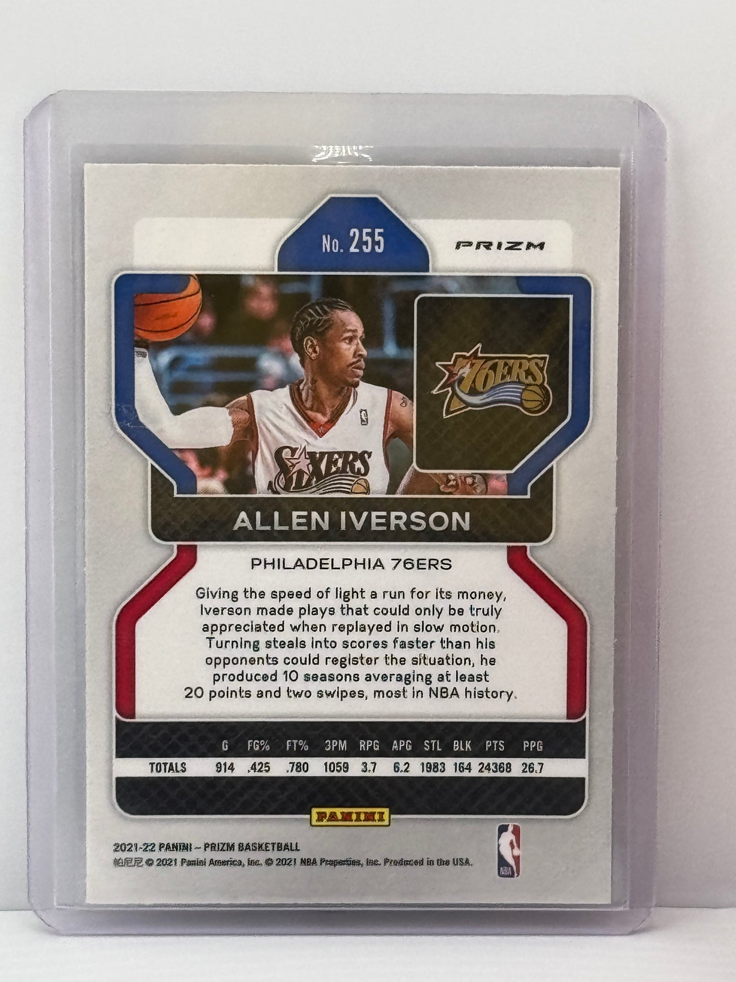 2021-22 Prizm #255 Allen Iverson Red White Blue Prizm Philadelphia 76ers