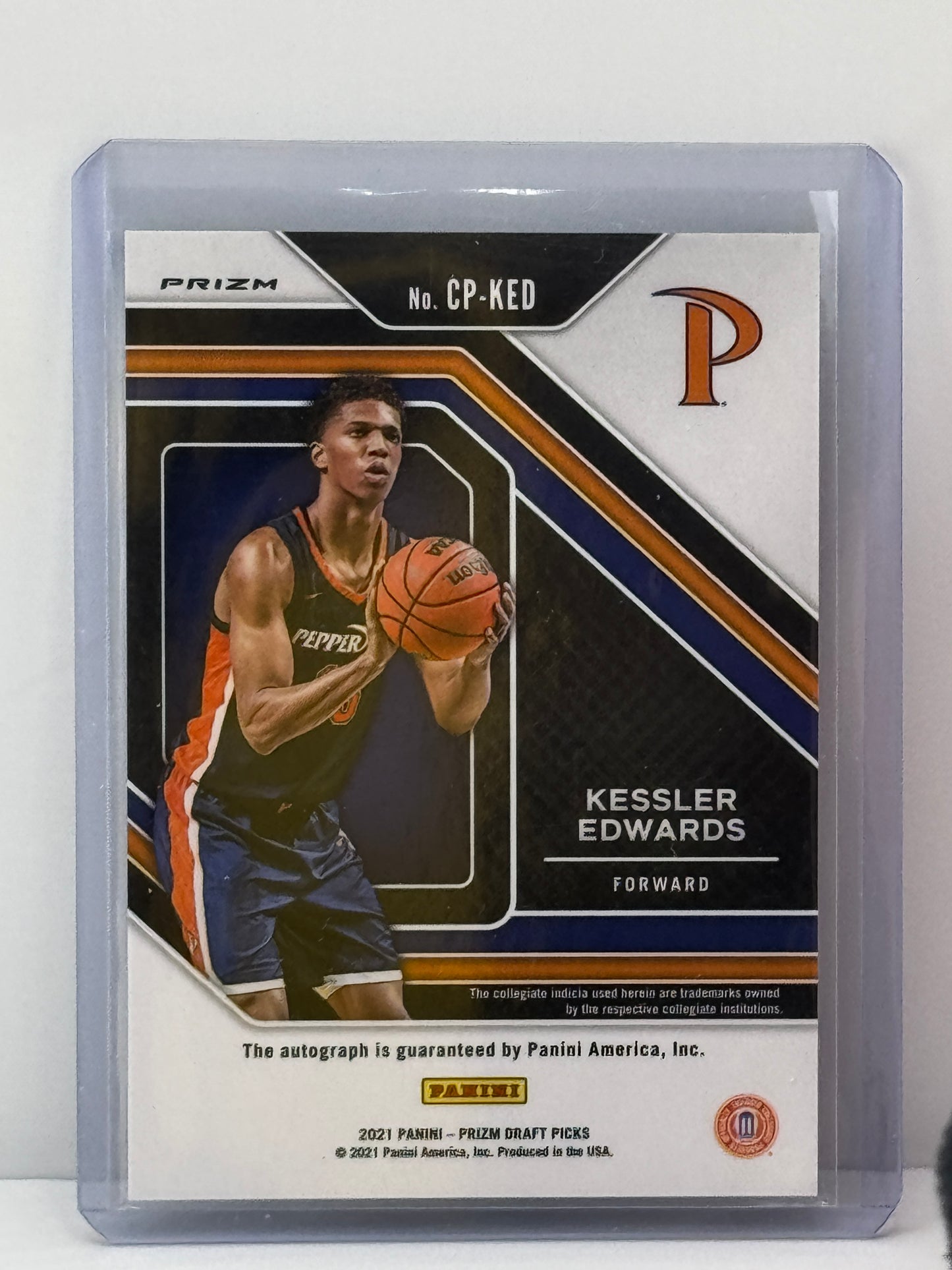 2021 Prizm Draft Picks #CP-KED Kessler Edwards Penmanship Green Prizm RC Dallas Mavericks