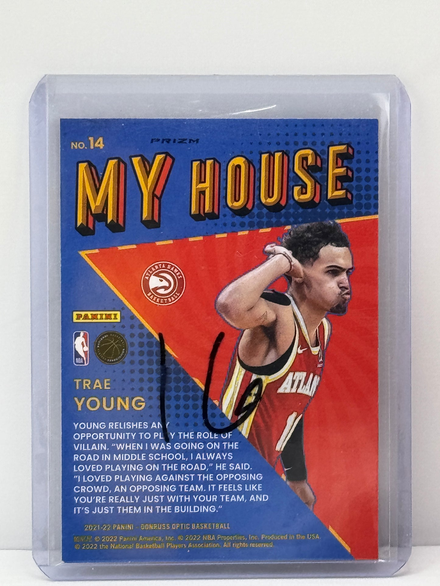 2021-22 Donruss Optic #14 Trae Young My House Purple Holo Prizm Atlanta Hawks