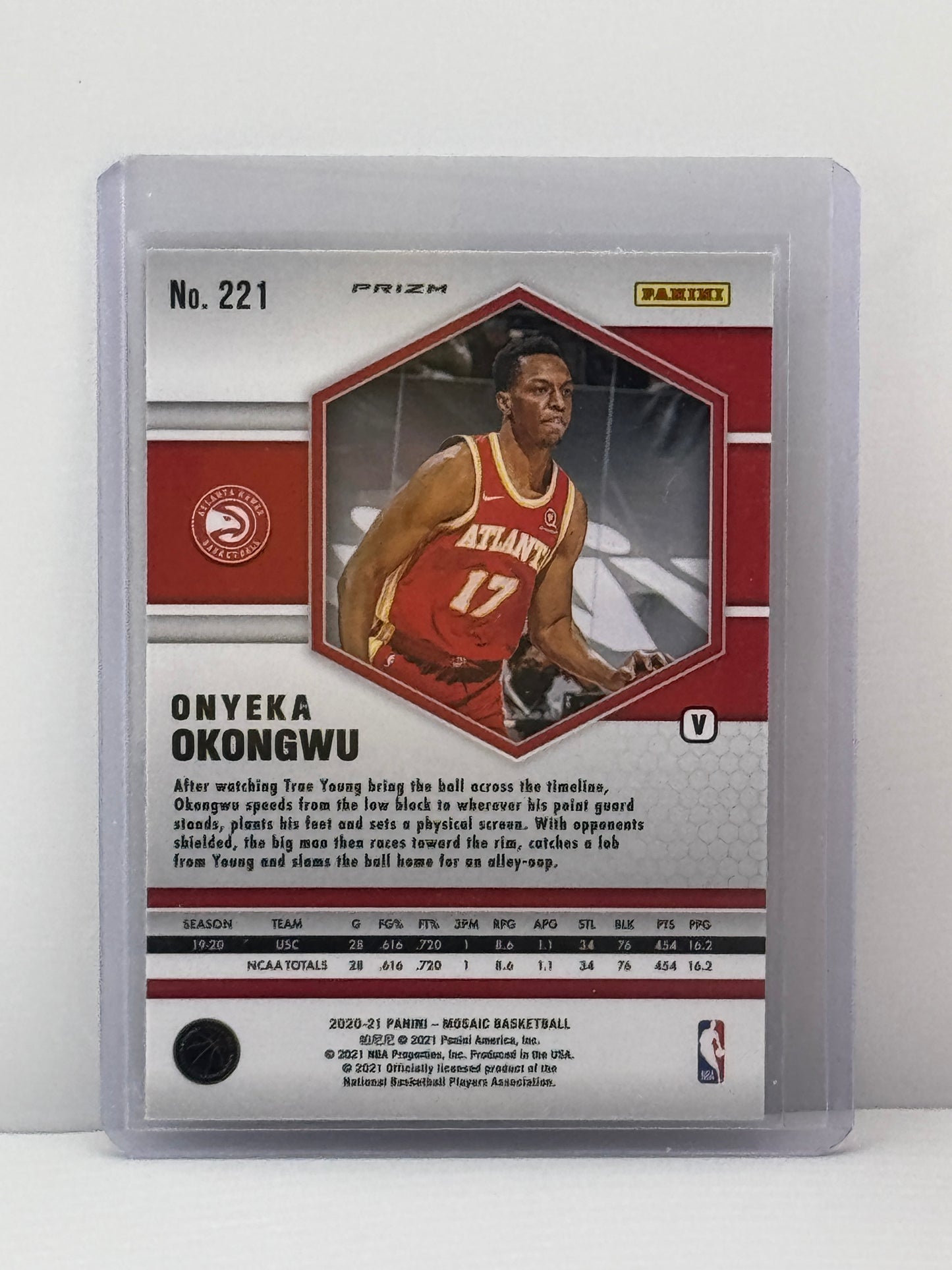 2020-21 Mosaic #221 Onyeka Okongwu Silver Disco RC Atlanta Hawks