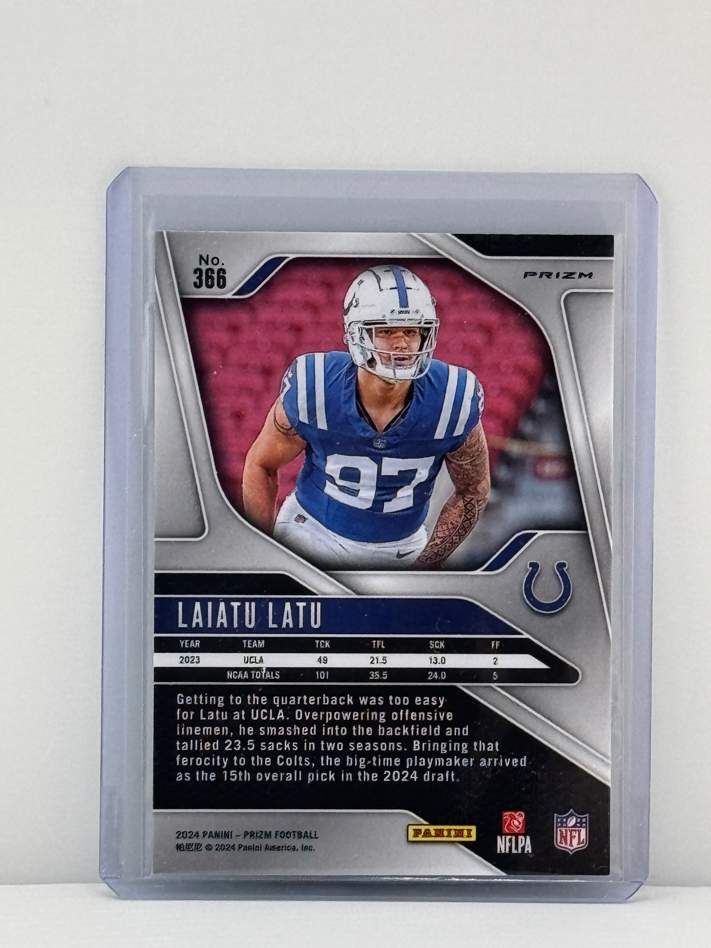 2024 Prizm #366 Laiatu Latu Neon Green Pulsar Prizm Indianapolis Colts