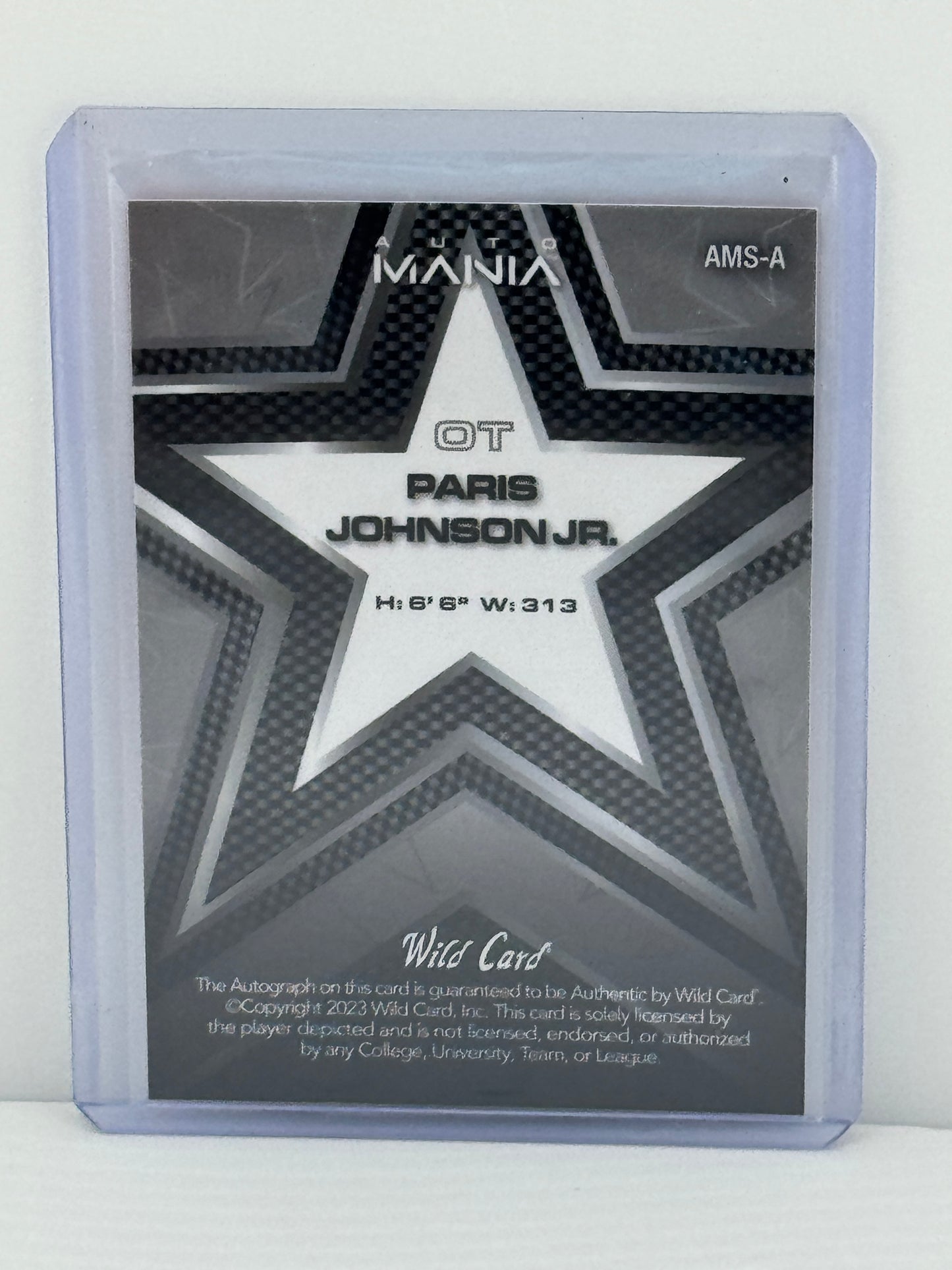 2023 Wild Card Auto Mania #AMS-A Paris Johnson Jr Auto 18/35 Arizona Cardinals