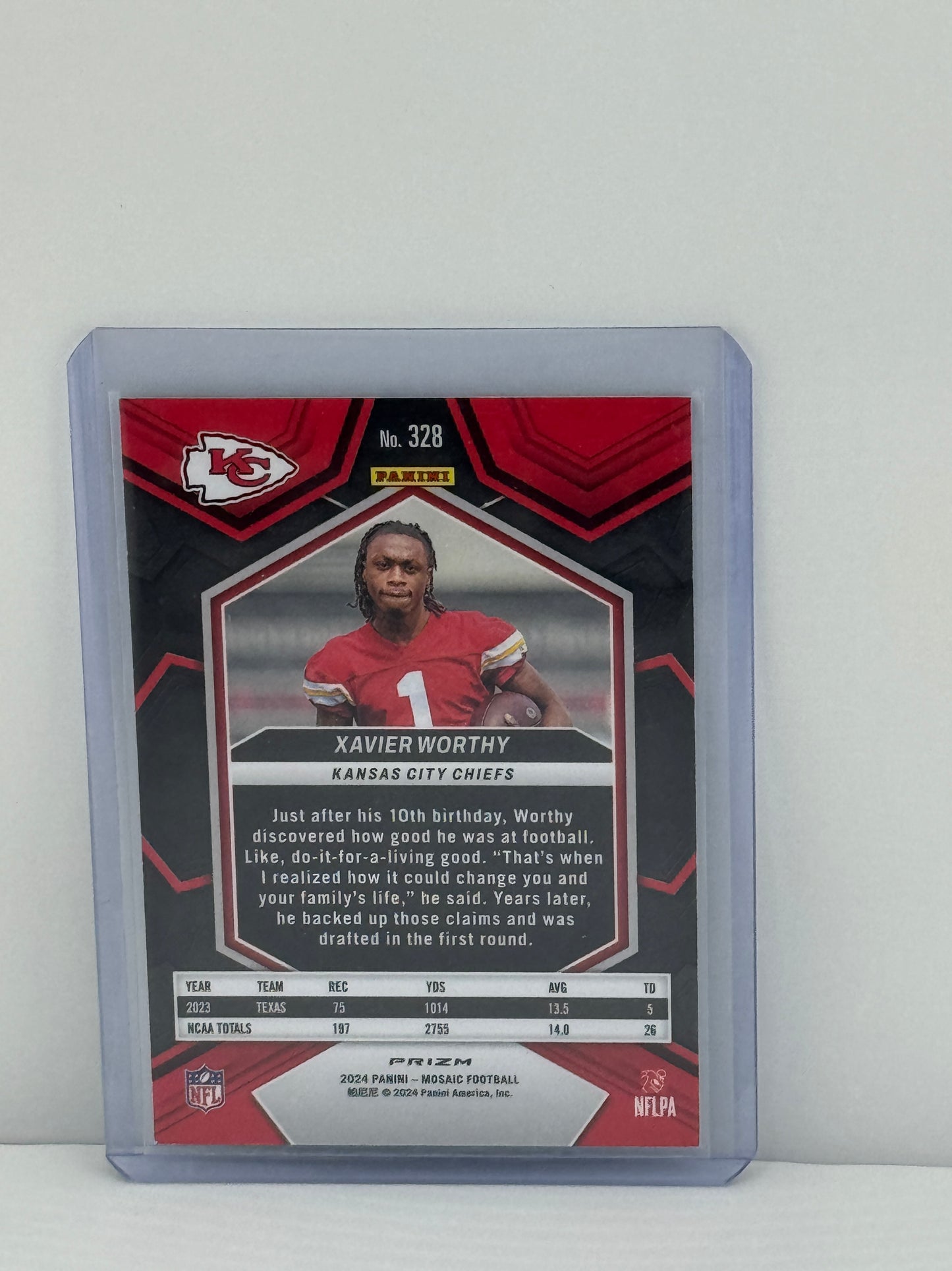 2024 Mosaic #328 Xavier Worthy Green Mosaic Prizm RC Kansas City Chiefs