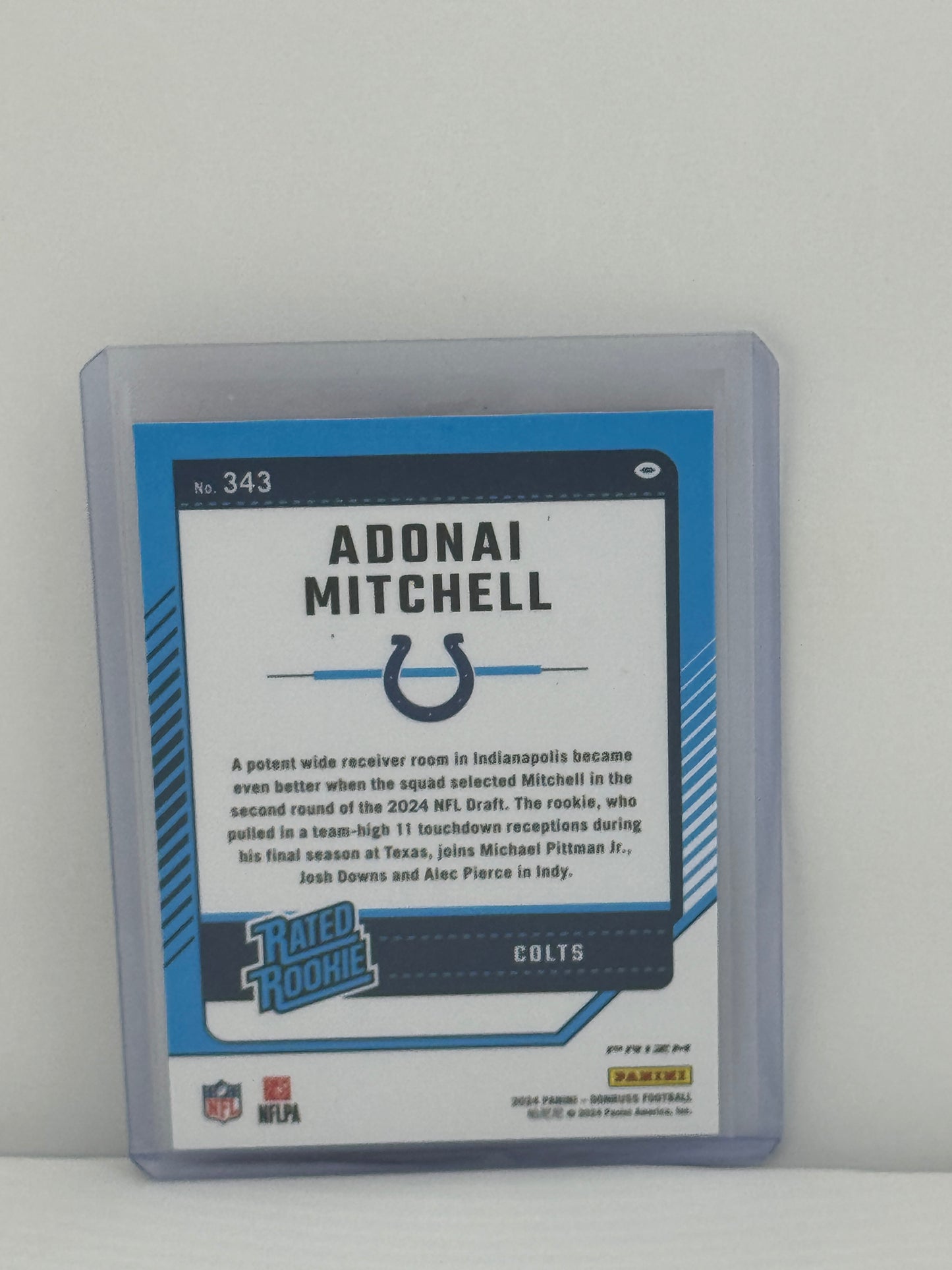 2024 Donruss Optic Preview #343 Adonai Mitchell Red Wave RC Indianapolis Colts