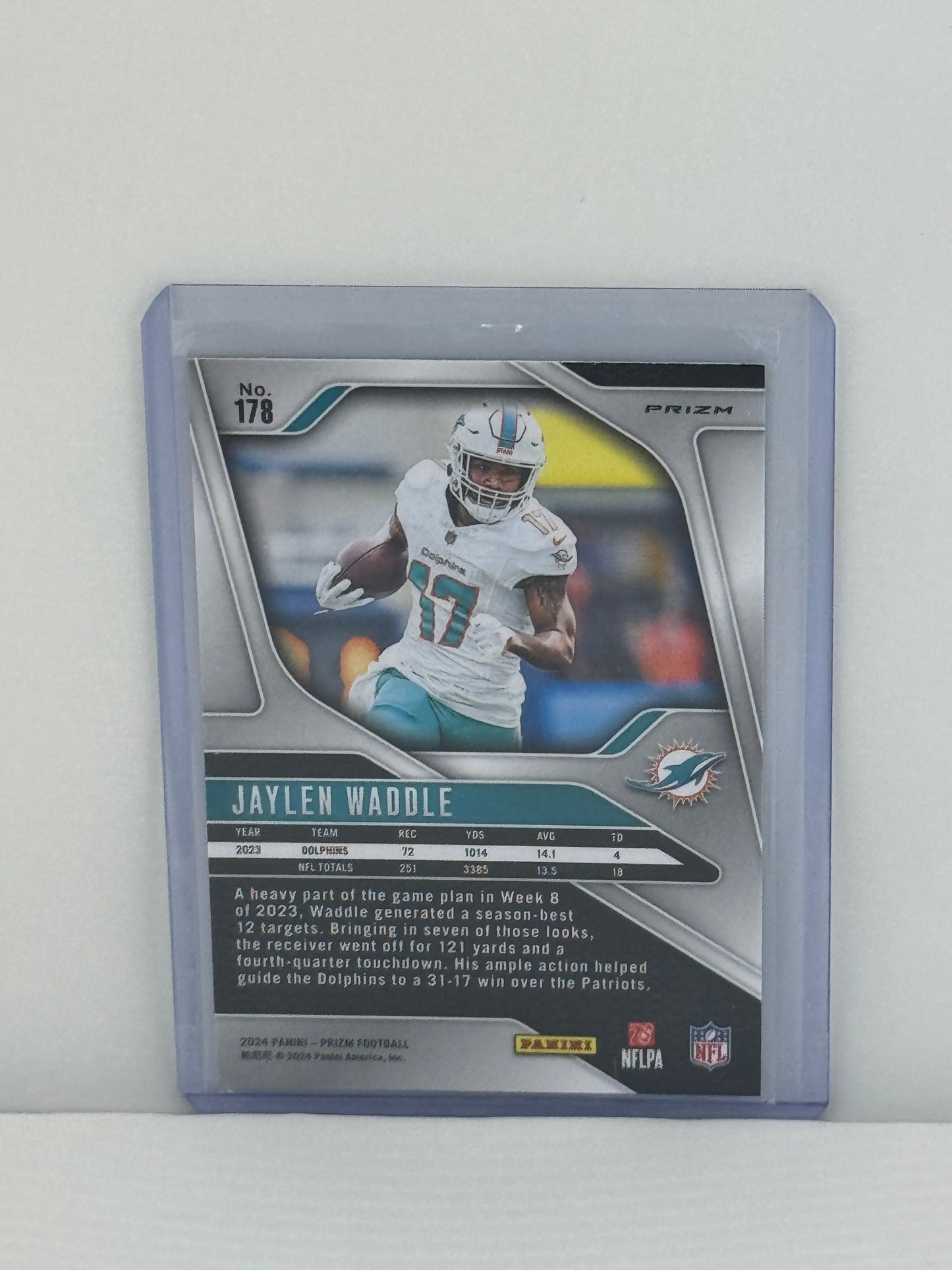2024 Panini Prizm #178 Jaylen Waddle Green Wave Miami Dolphins