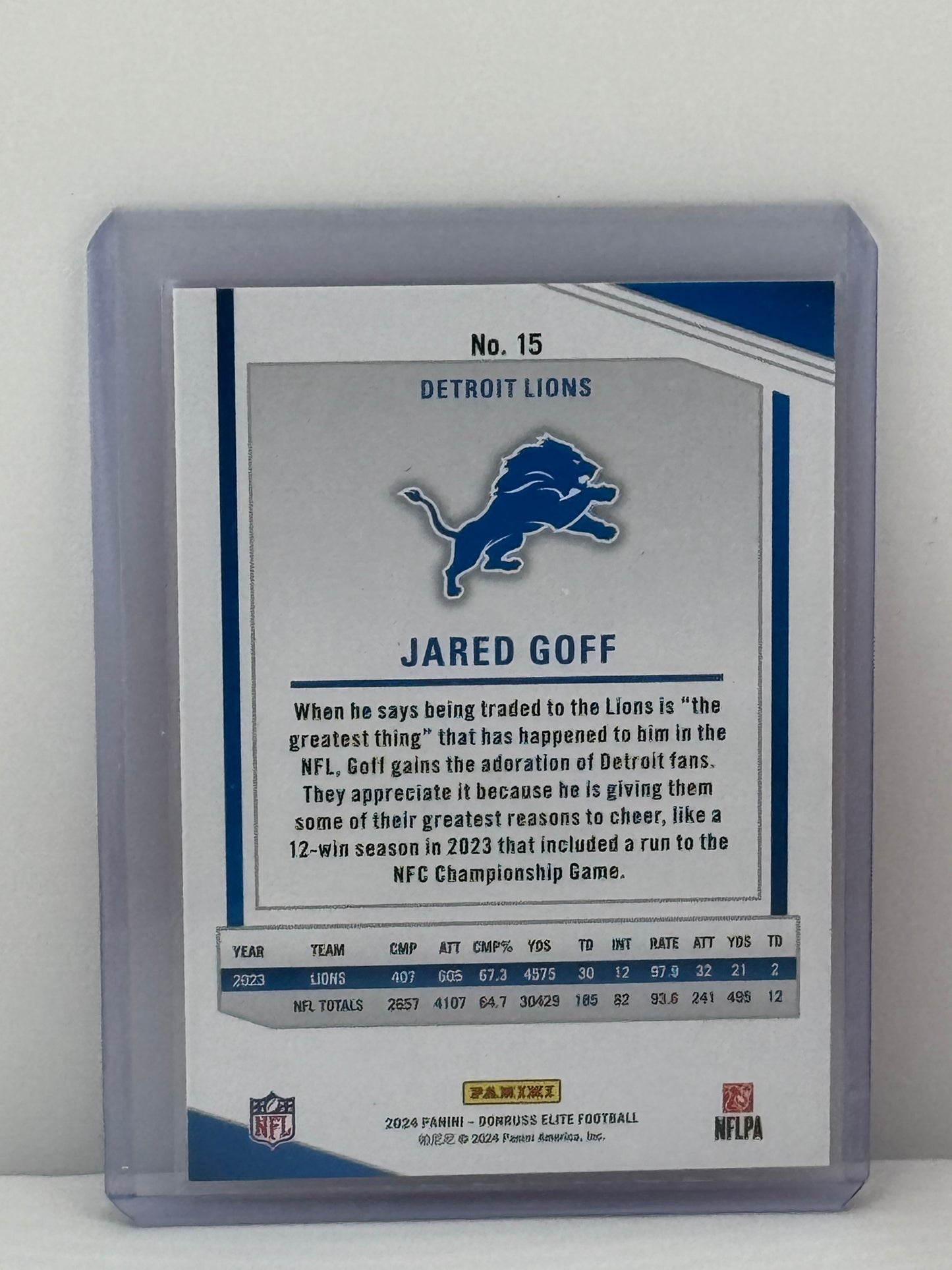 2024 Donruss Elite #15 Jared Goff Pink Detroit Lions