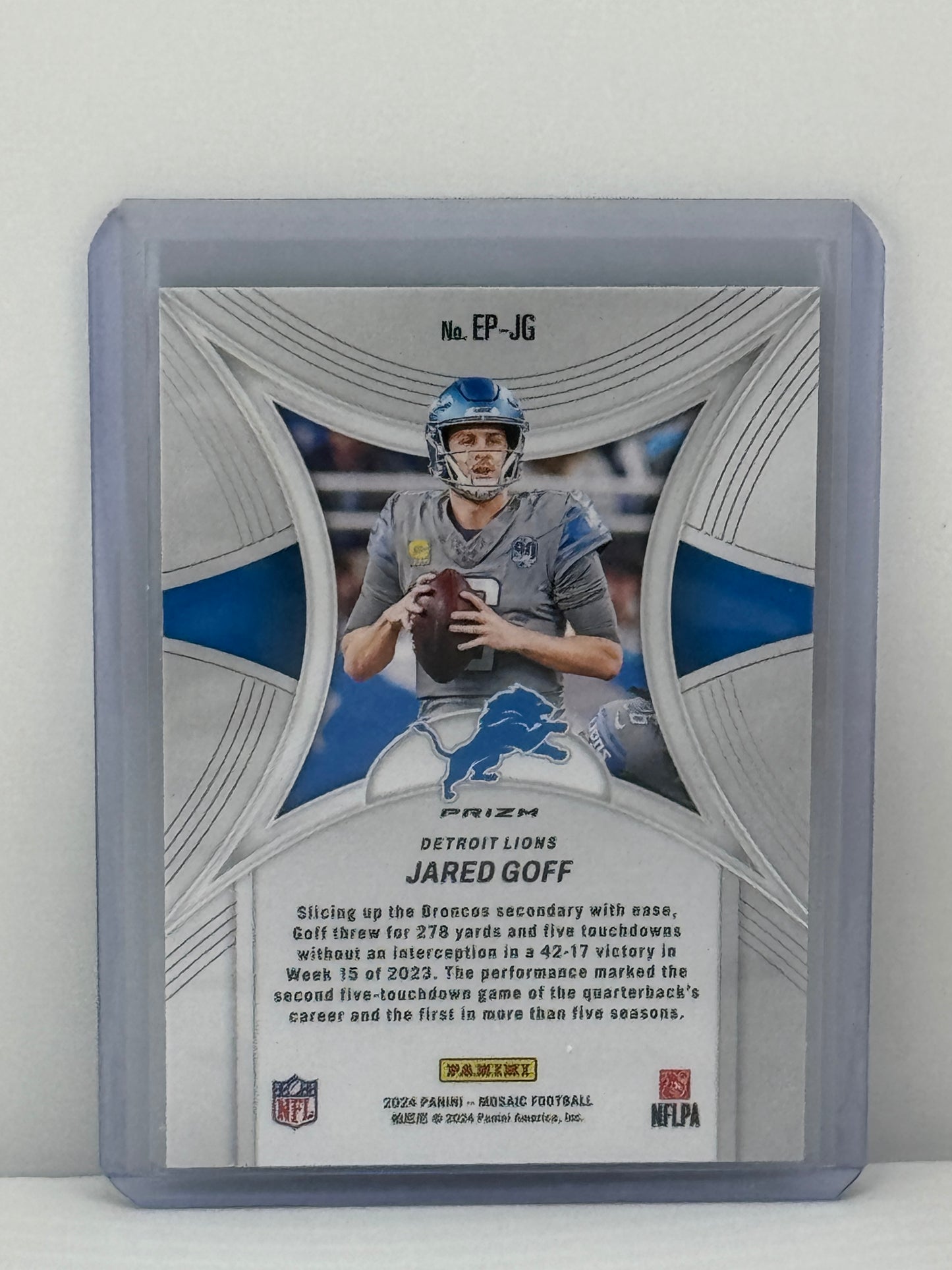2024 Panini Mosaic #EP-JG Jared Goff Epic Performers Green Prizm Detroit Lions