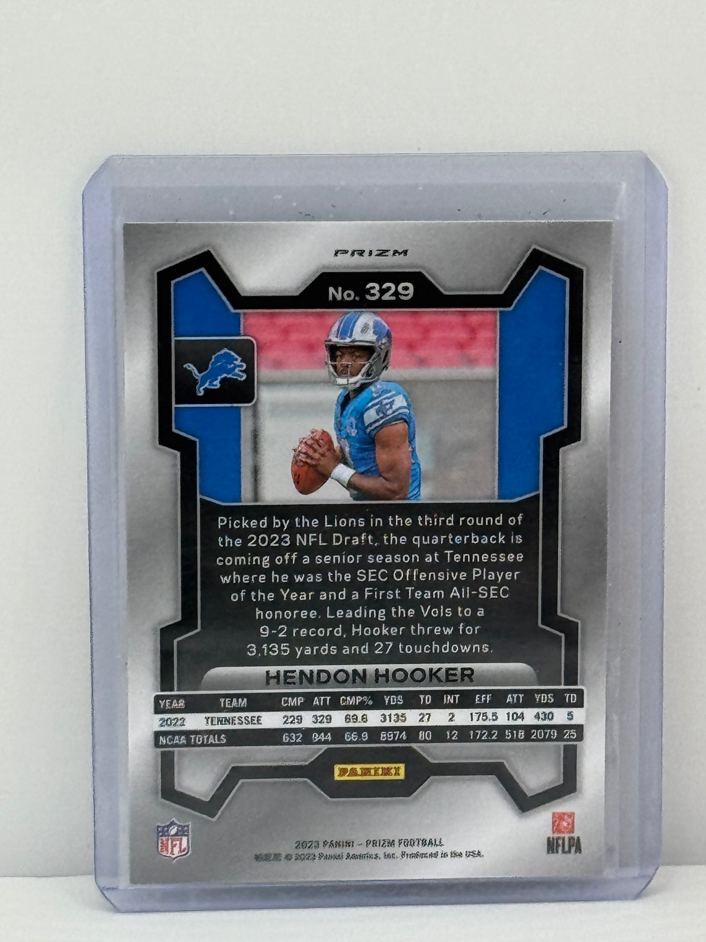2023 Panini Prizm #329 Hendon Hooker Silver Prizm RC Detroit Lions
