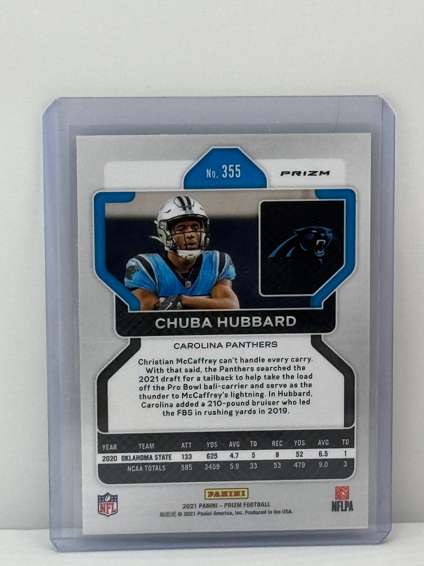 2021 Panini Prizm #355 Chuba Hubbard Silver Prizm Carolina Panthers