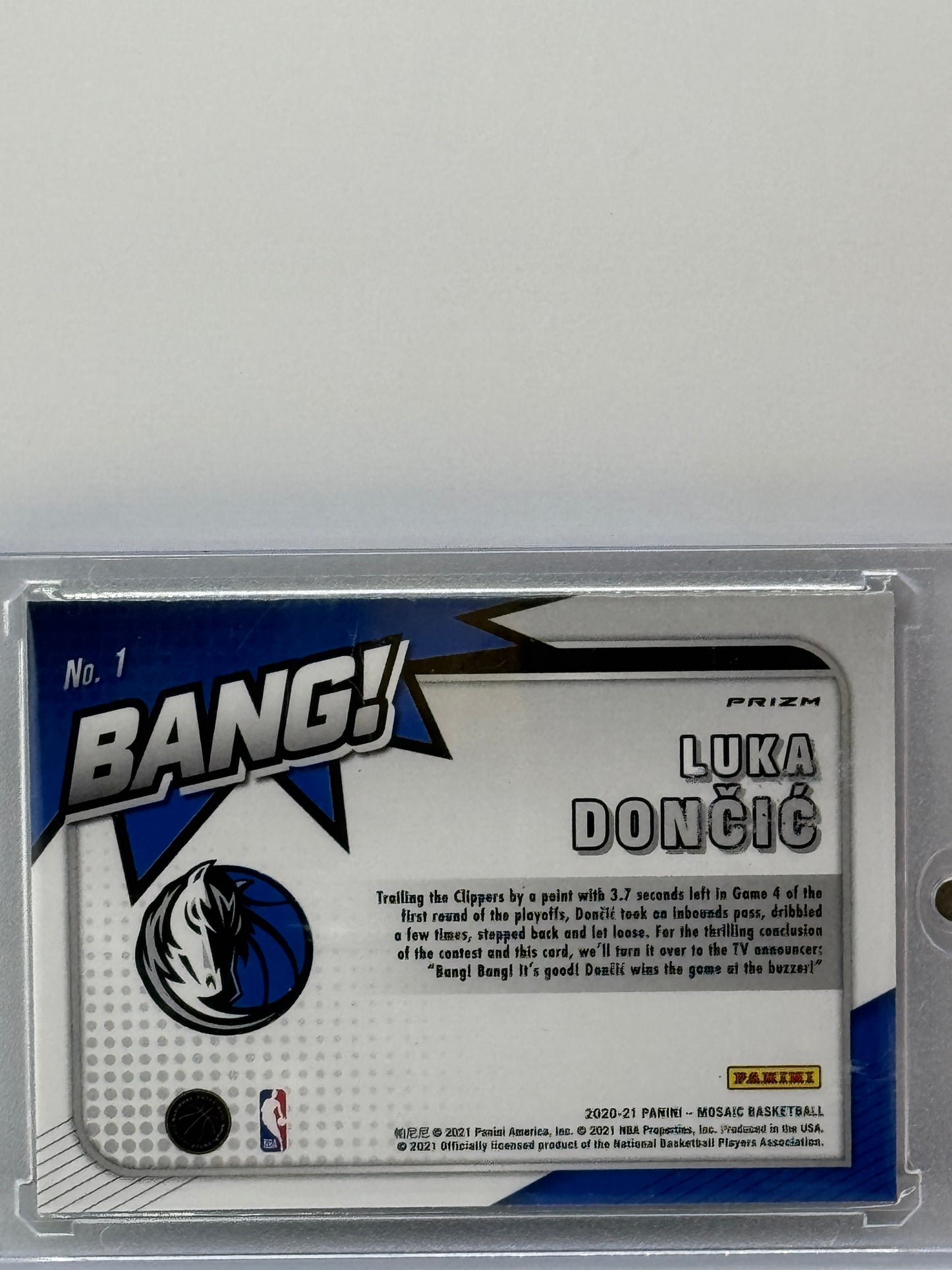 2020-21 Panini Mosaic #1 Luka Doncic Bang Green Mosaic Prizm Dallas Mavericks