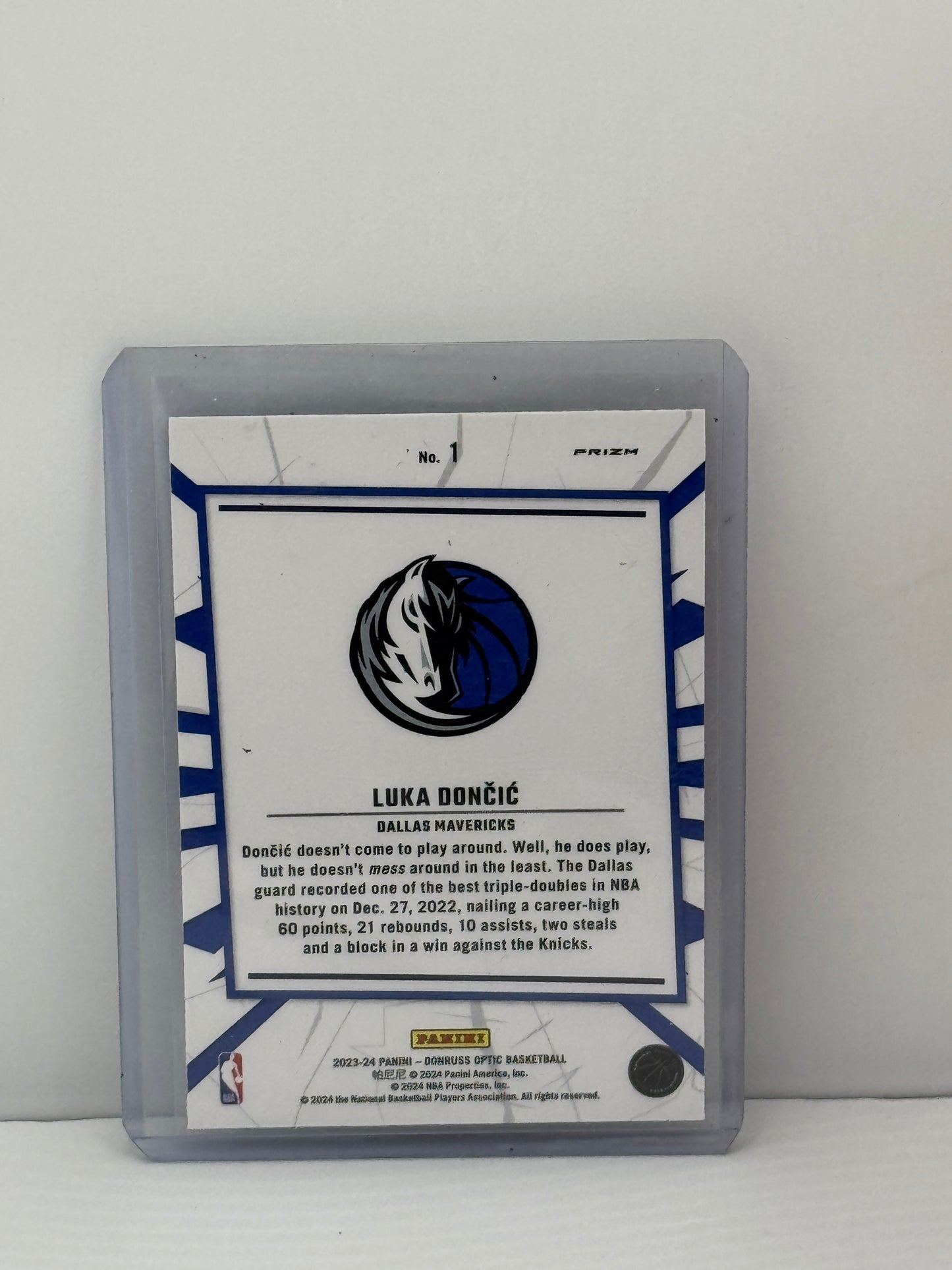 2023-24 Donruss Optic #1 Luka Doncic My House Blue Prizm Dallas Mavericks
