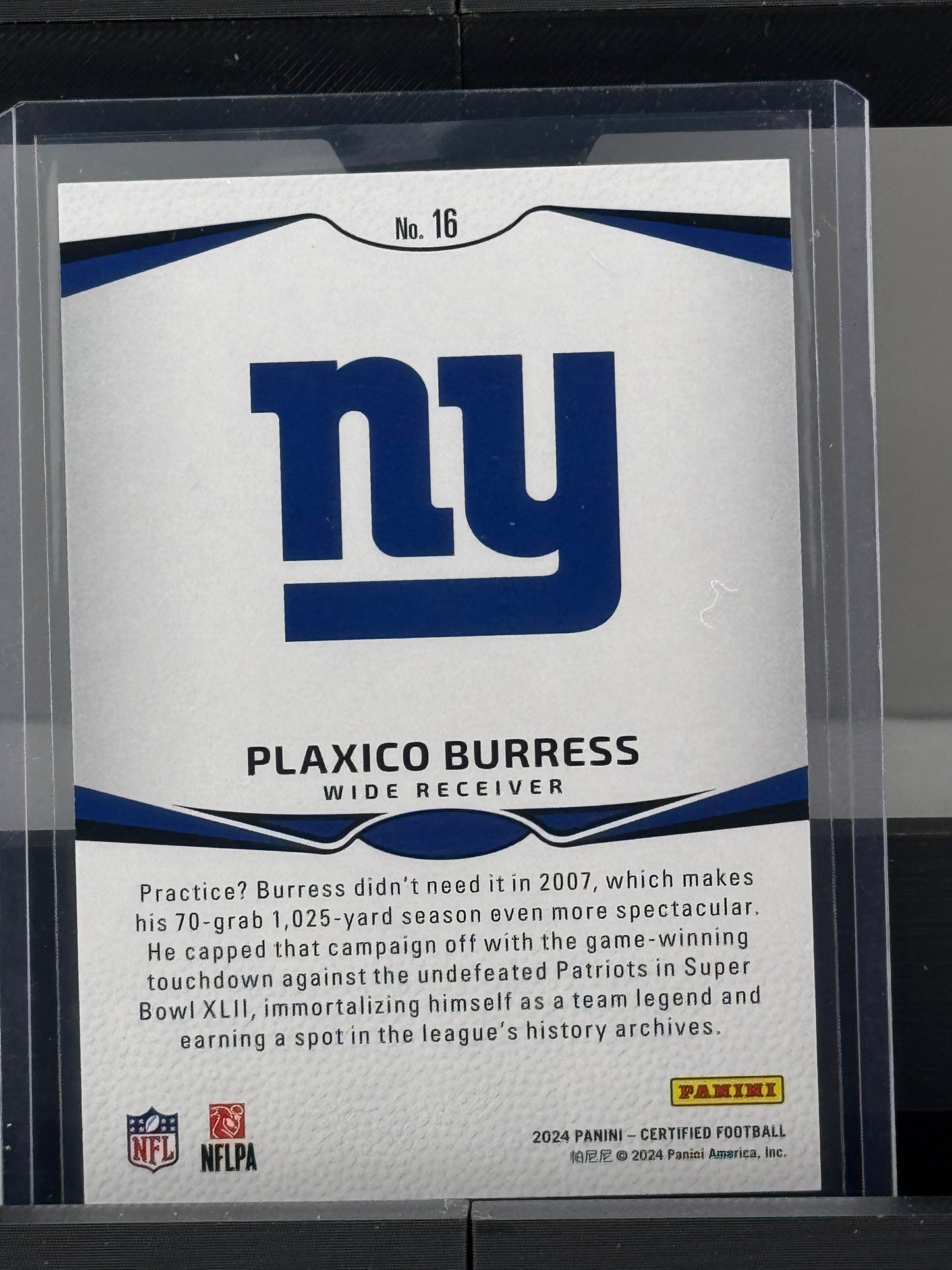 2024 Certified #16 Plaxico Burress Immortals 46/50 New York Giants