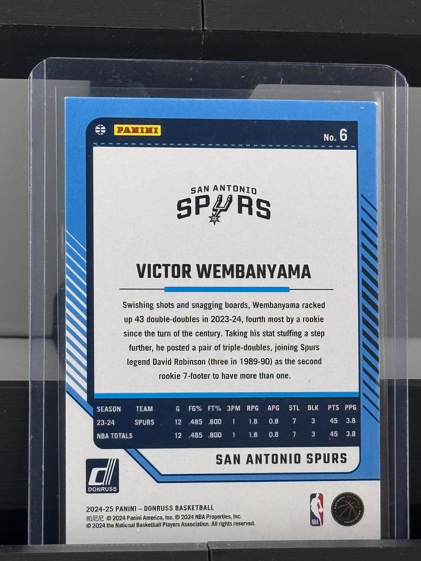 2024-25 Donruss #6 Victor Wembanyama Winter Set San Antonio Spurs