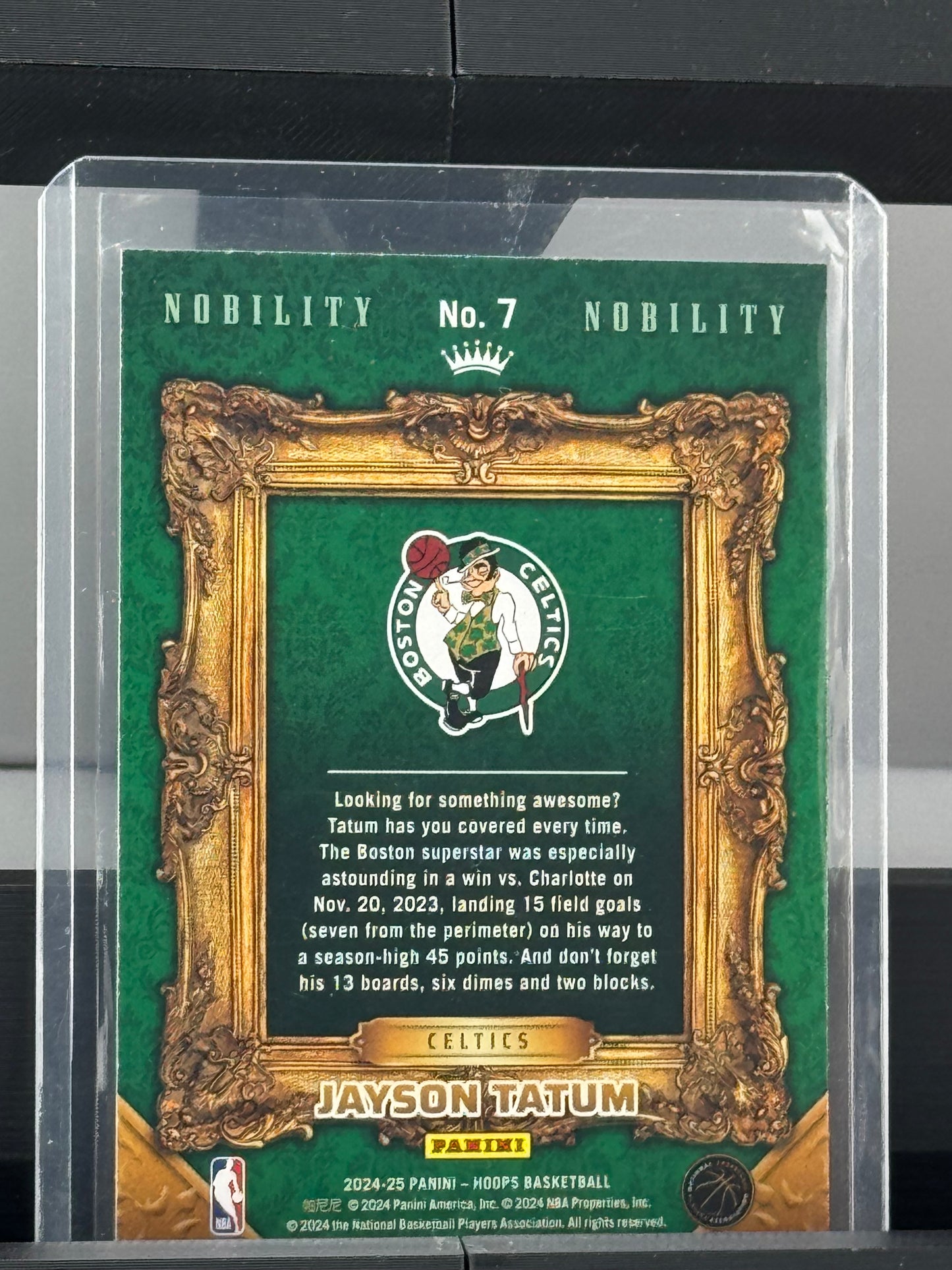 2024-25 NBA Hoops #7 Jayson Tatum Nobility Boston Celtics