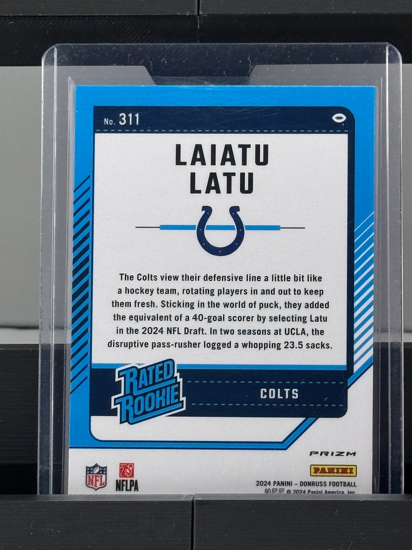 2024 Donruss #311 Laiatu Latu Optic Preview Pink RC Indianapolis Colts