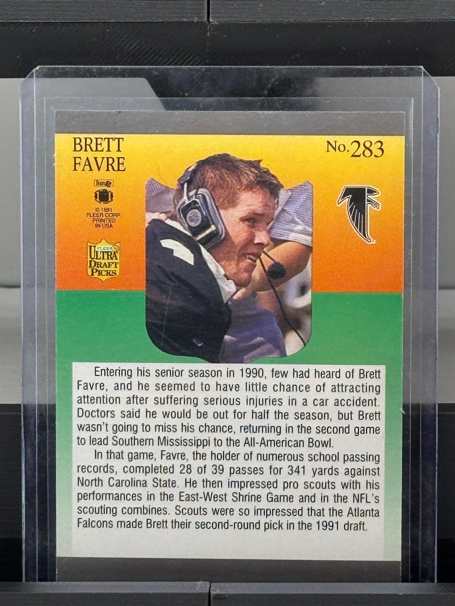 1991 Fleer Ultra Draft Picks #283 Brett Favre RC Green Bay Packers