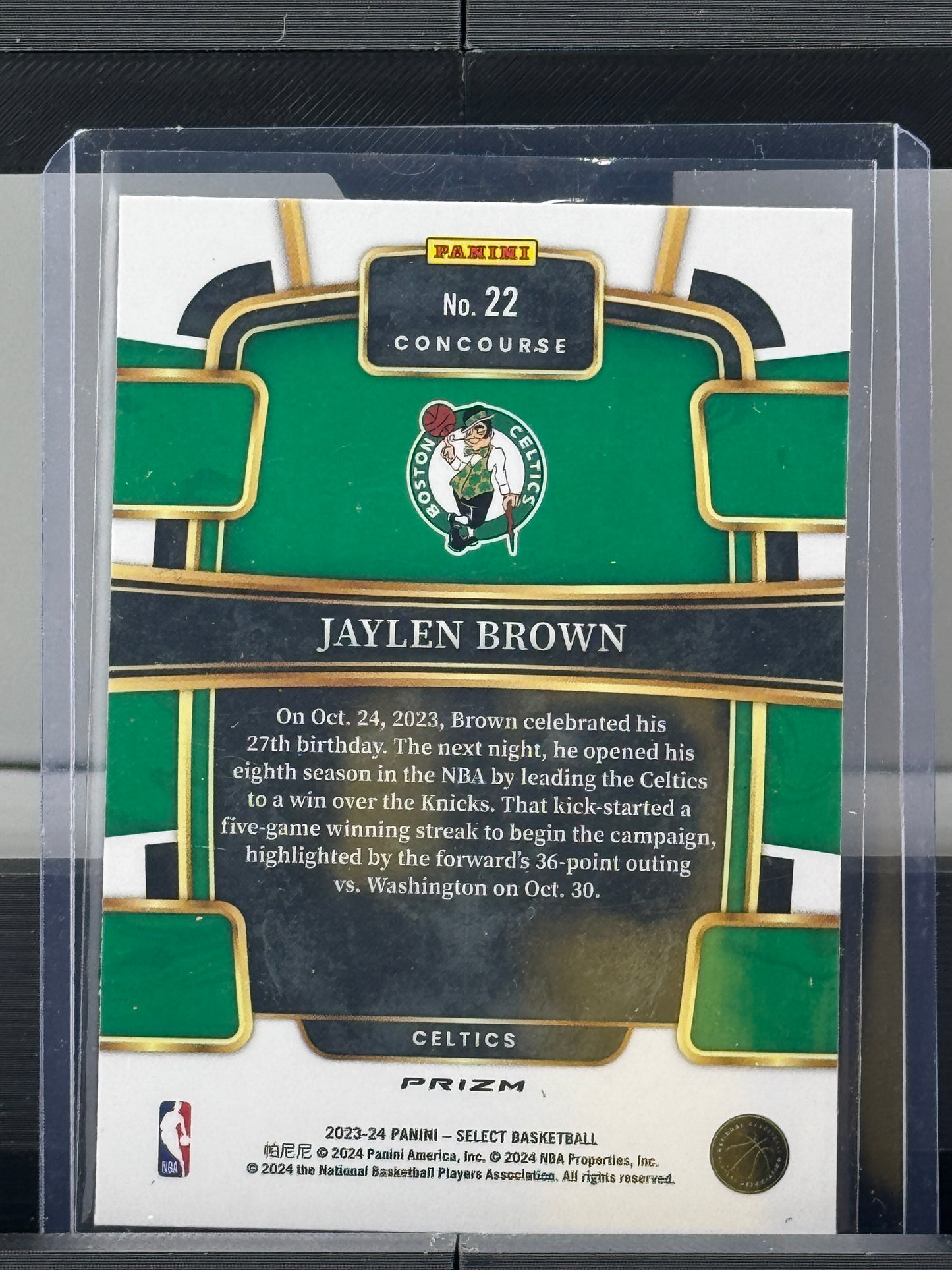 2023-24 Select #22 Jaylen Brown Concourse Blue Cracked Ice Boston Celtics