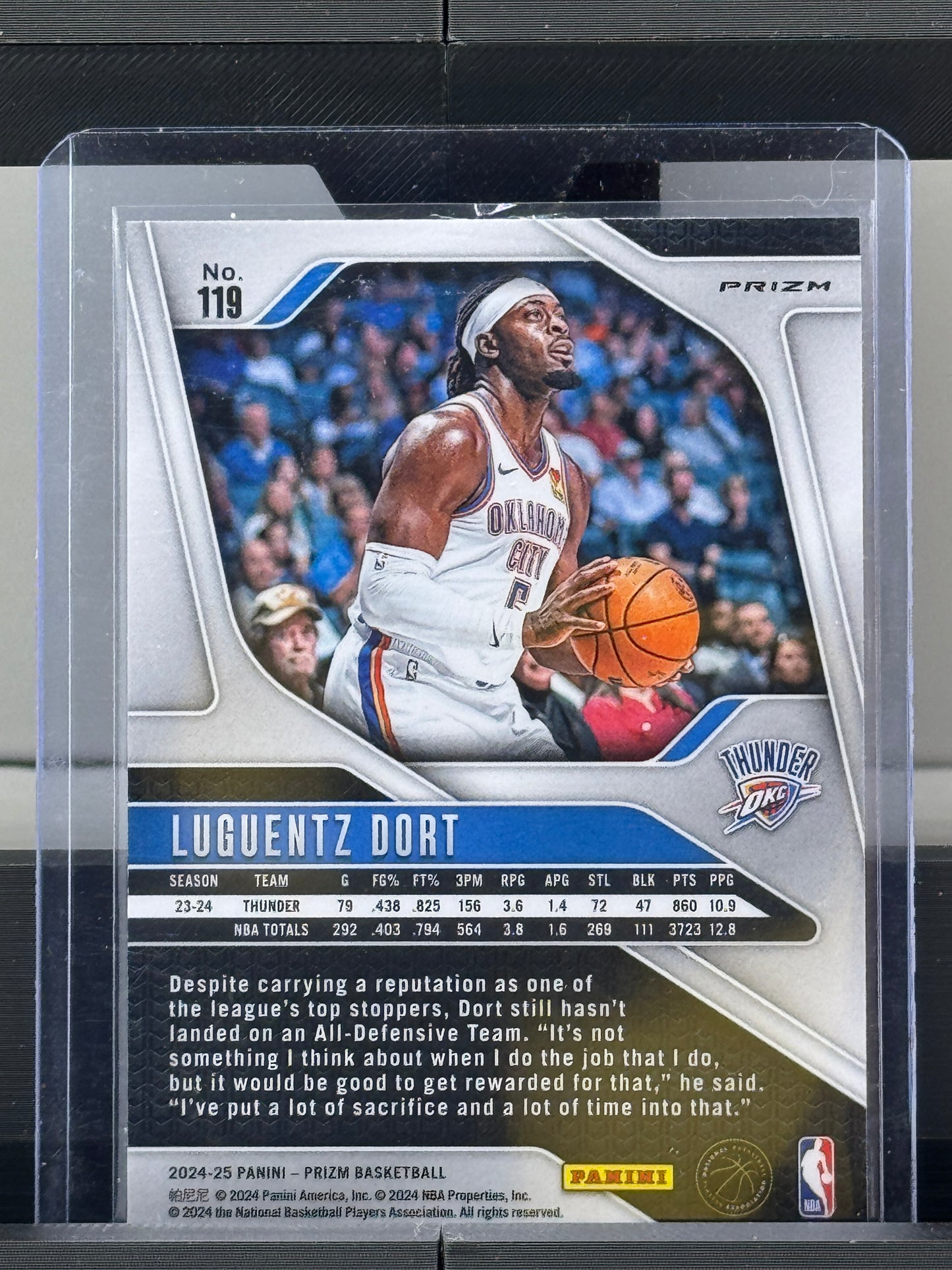 2024-25 Prizm #119 Luguentz Dort Green Prizm Oklahoma City Thunder