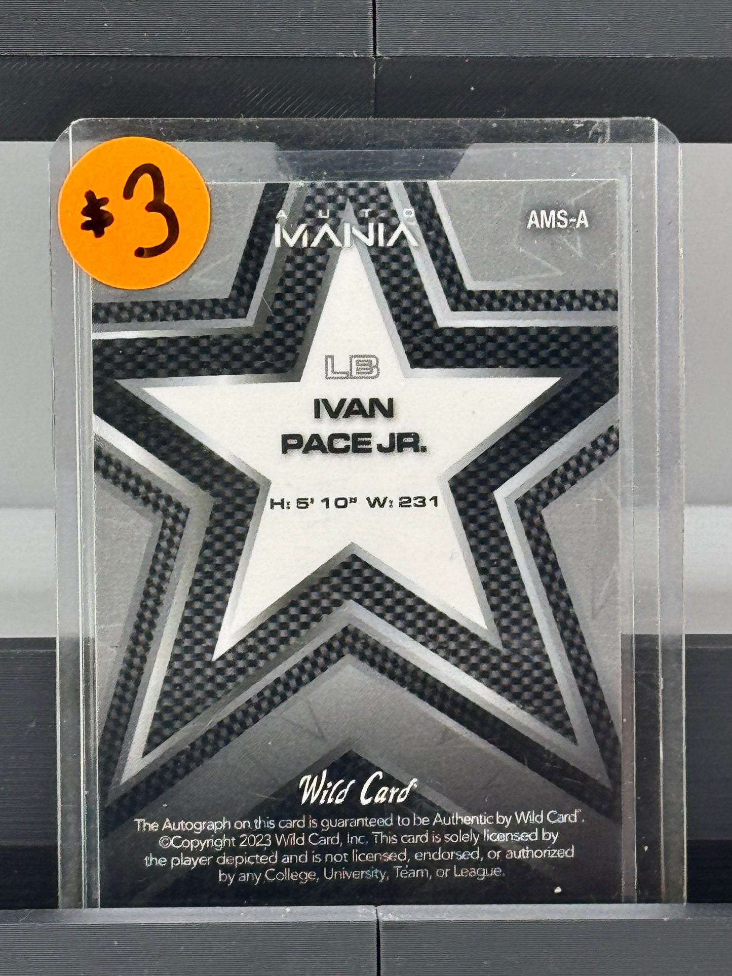 2023 Wild Card Auto Mania #AMS-A Ivan Pace Jr. RC 12/25 Minnesota Vikings