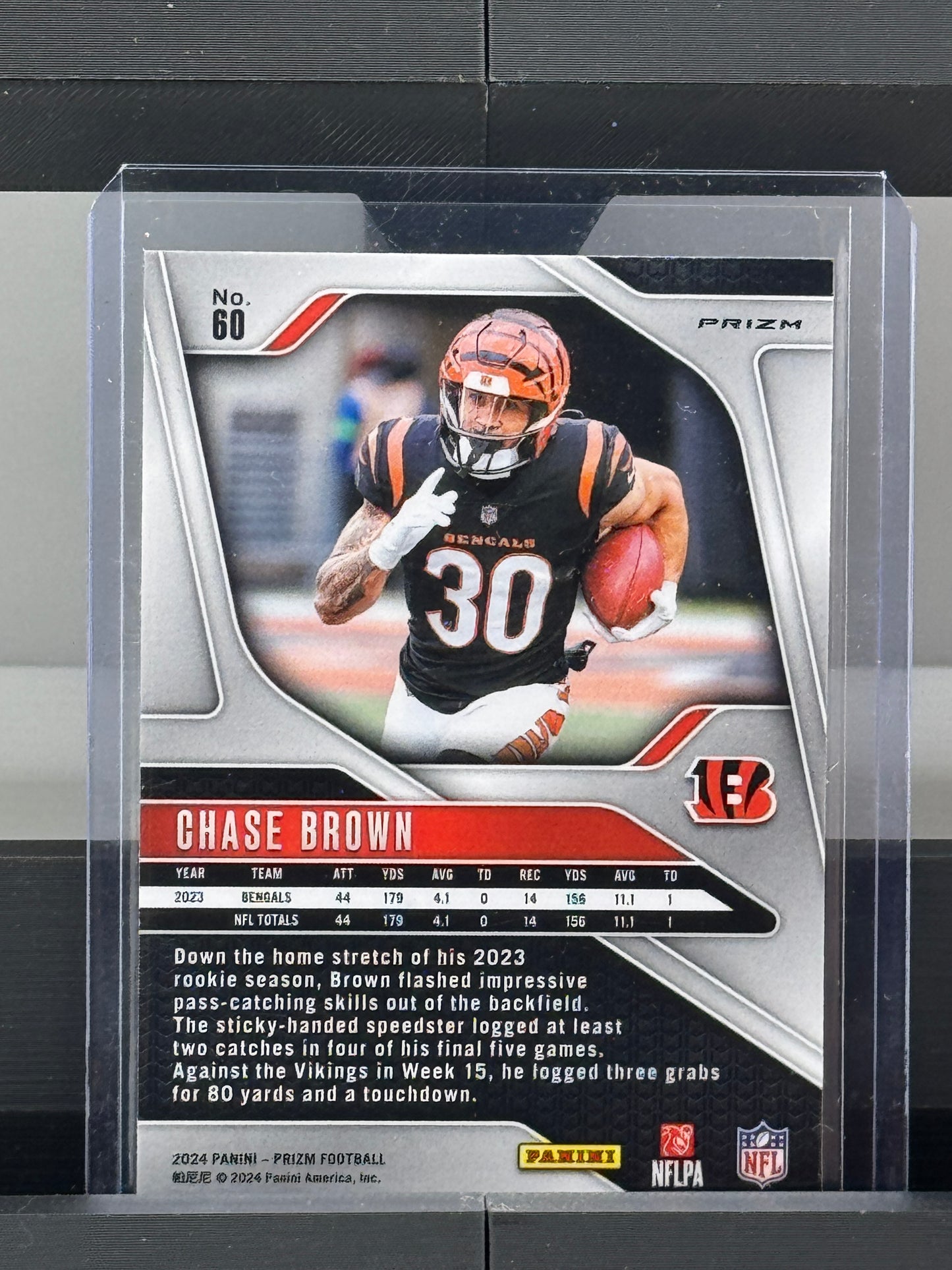 2024 Panini Prizm #60 Chase Brown Silver Prizm RC Cincinnati Bengals