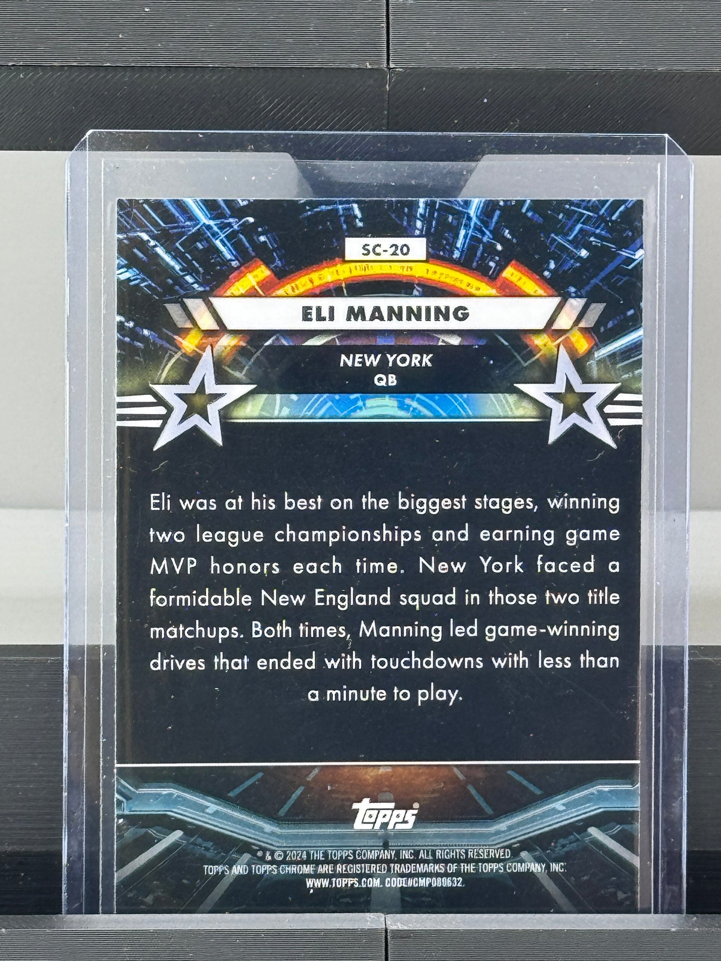 2024 Topps Chrome Cosmic #SC-20 Eli Manning Star Command Refractor New York Giants