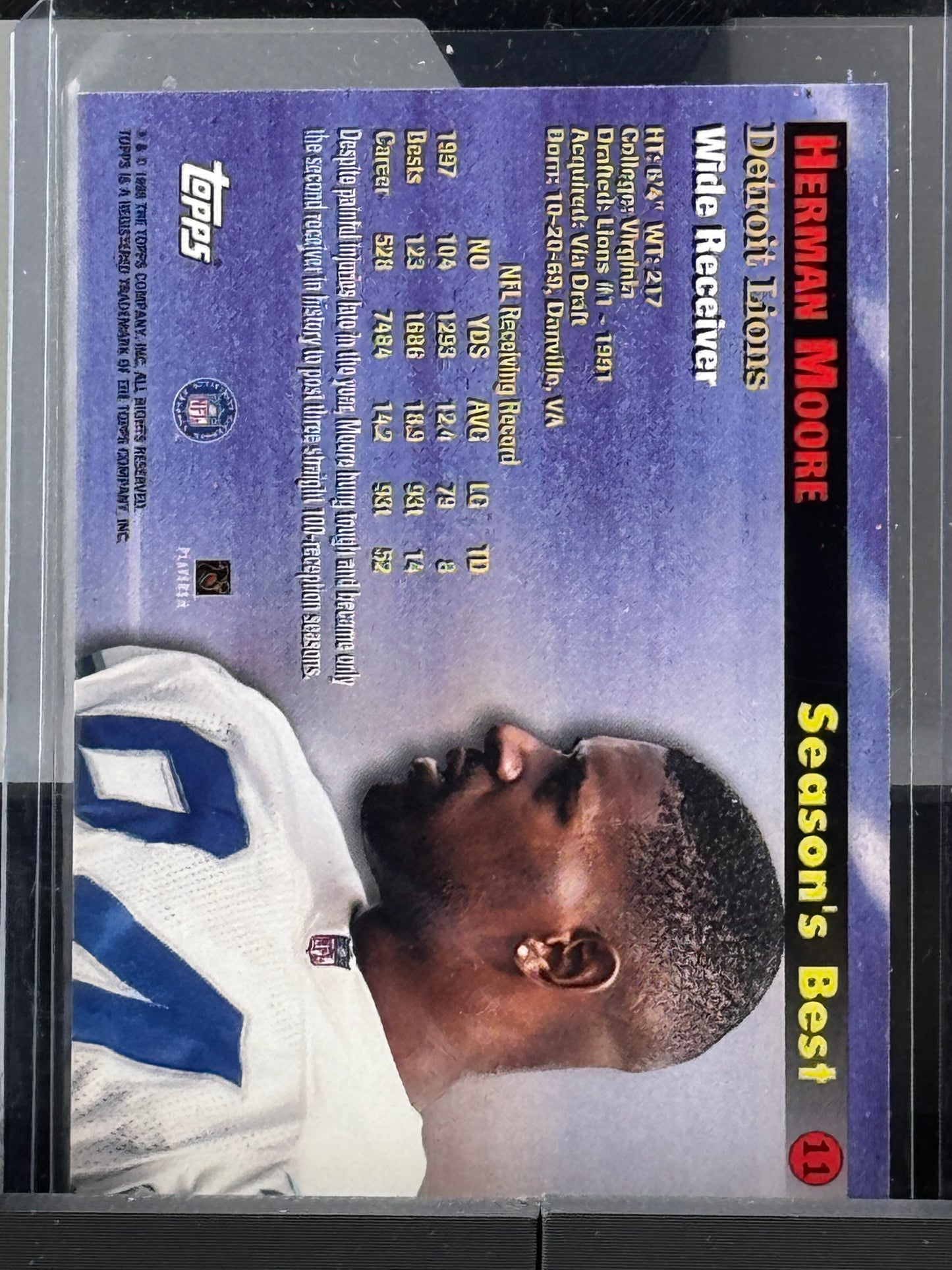 1998 Topps #11 Herman Moore Prime Targets Detroit Lions